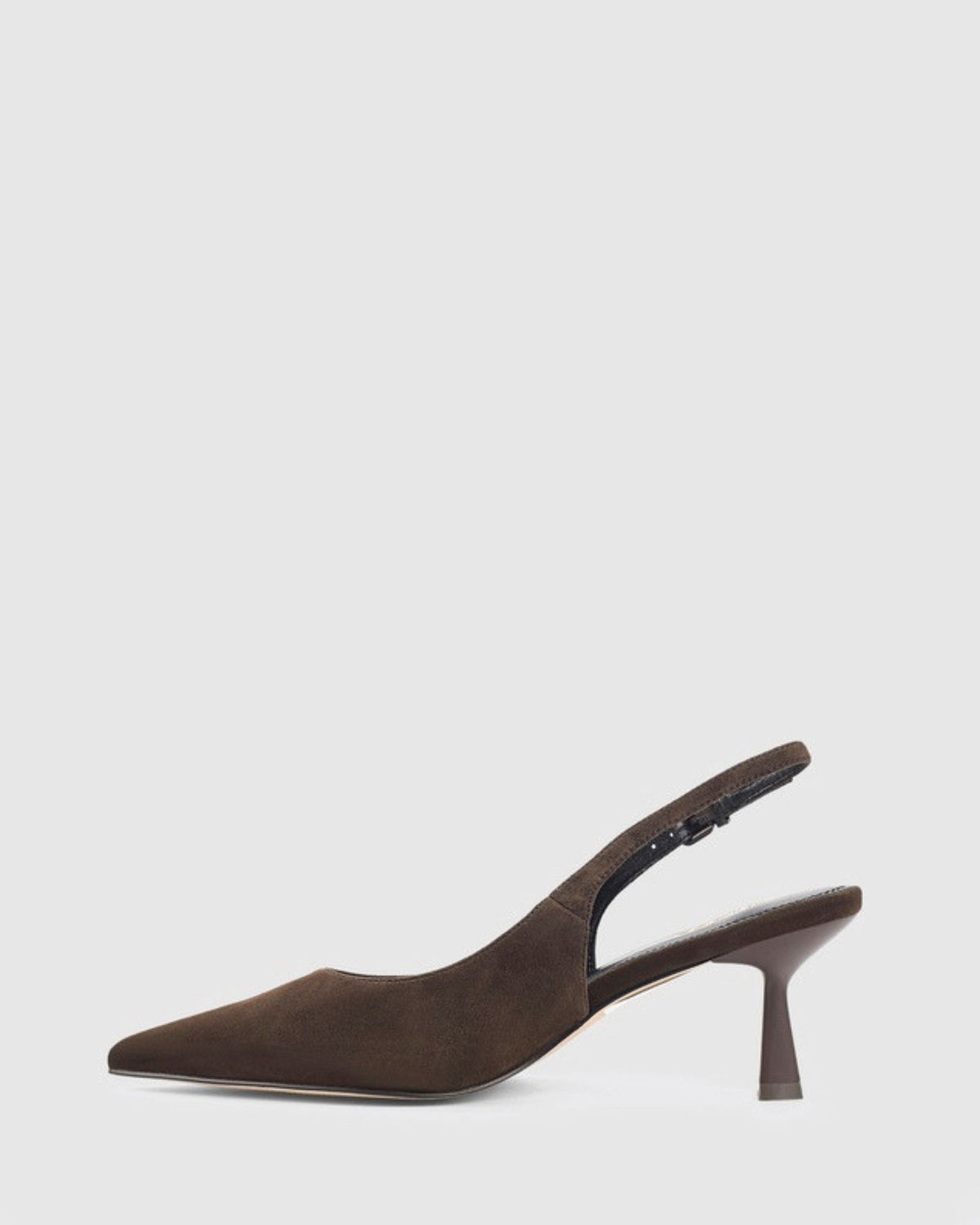 DAPHNE SLINGBACK HEELS CHOCOLATE BROWN SUEDE