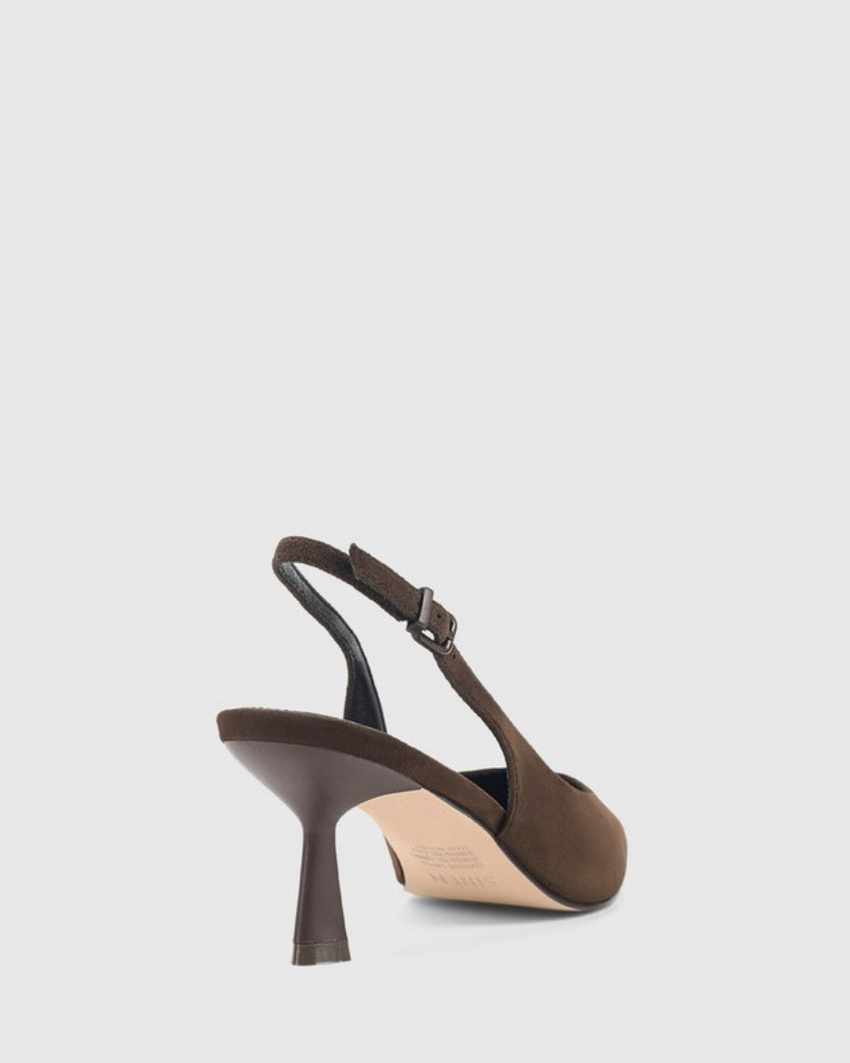 DAPHNE SLINGBACK HEELS CHOCOLATE BROWN SUEDE