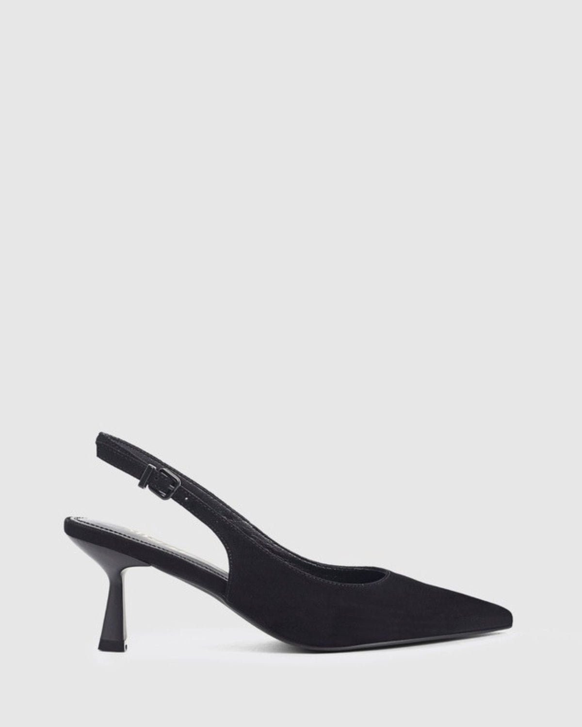 DAPHNE SLINGBACK HEELS BLACK SUEDE