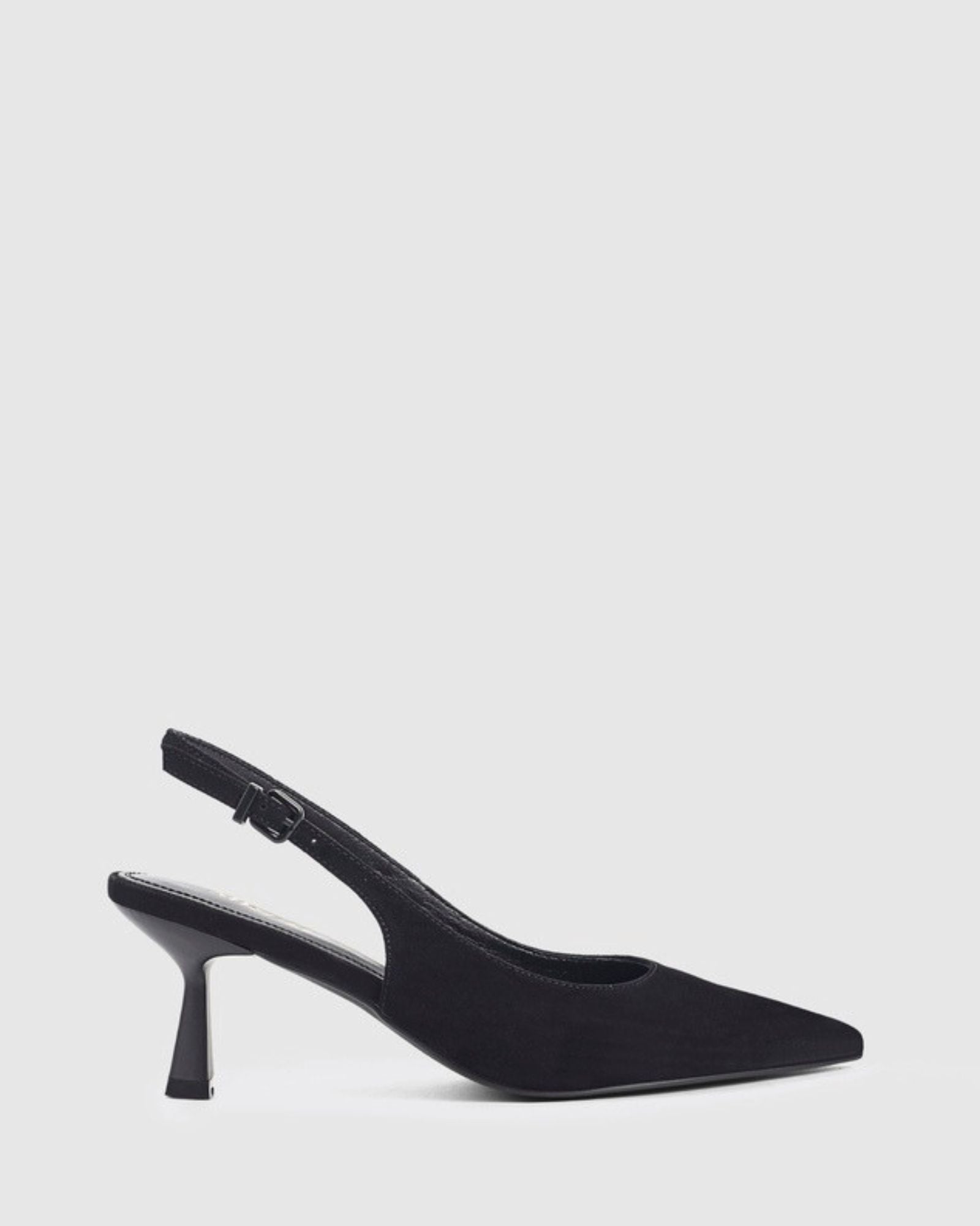 DAPHNE SLINGBACK HEELS BLACK SUEDE