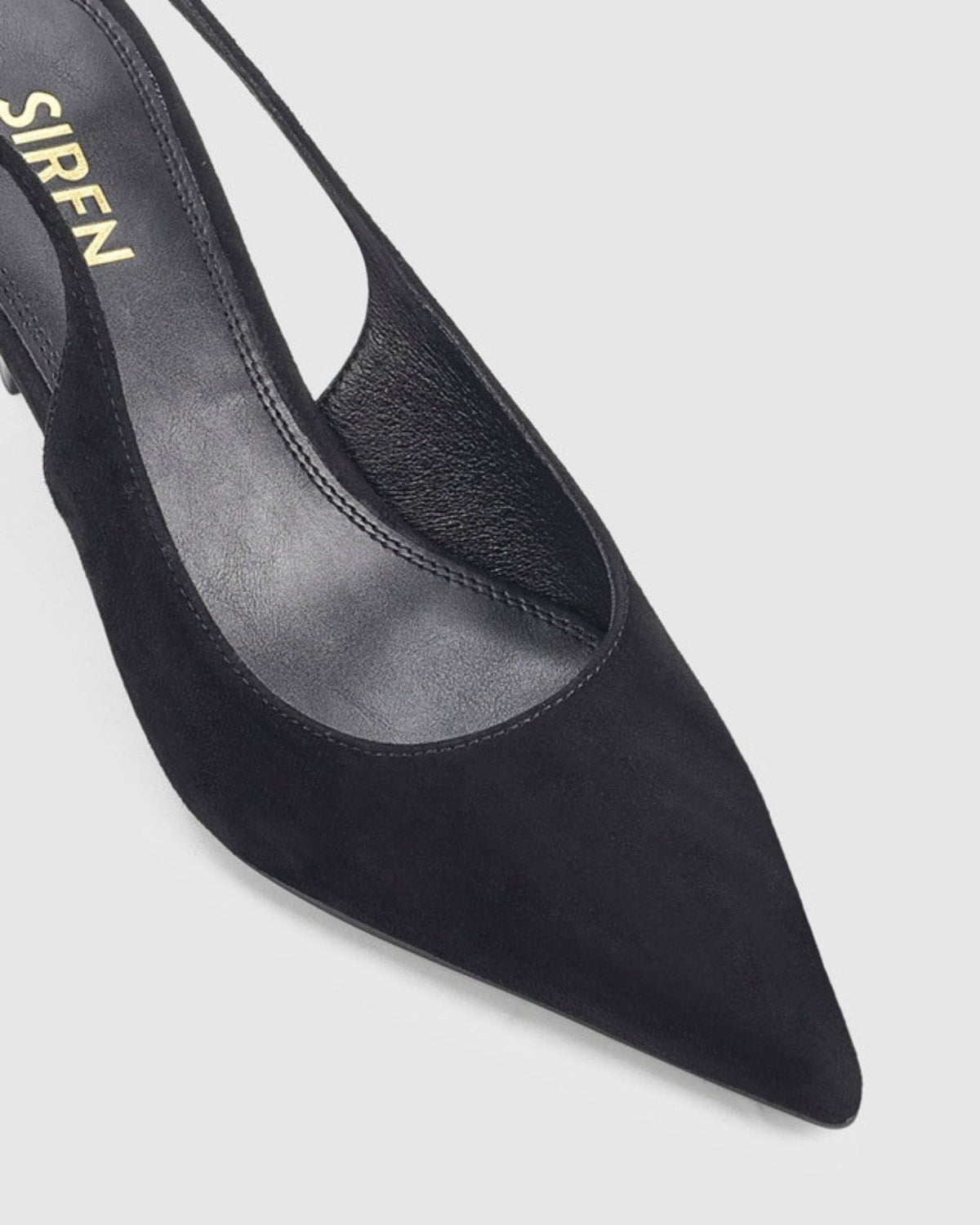 DAPHNE SLINGBACK HEELS BLACK SUEDE