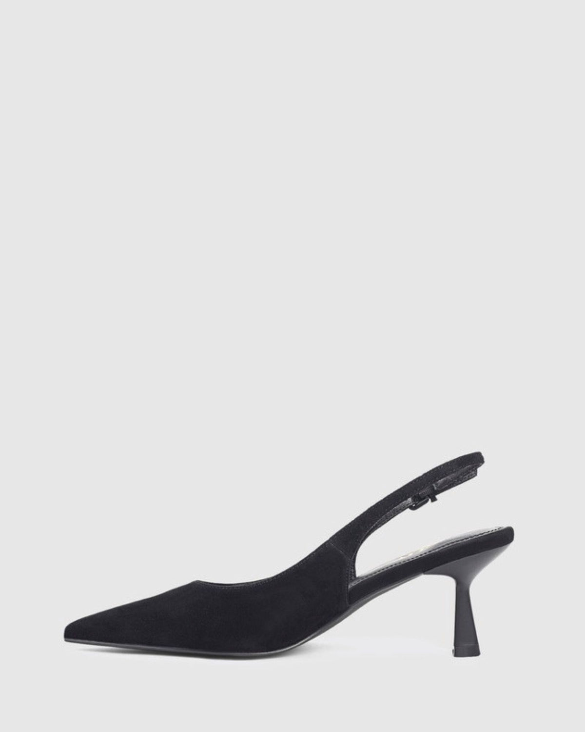 DAPHNE SLINGBACK HEELS BLACK SUEDE