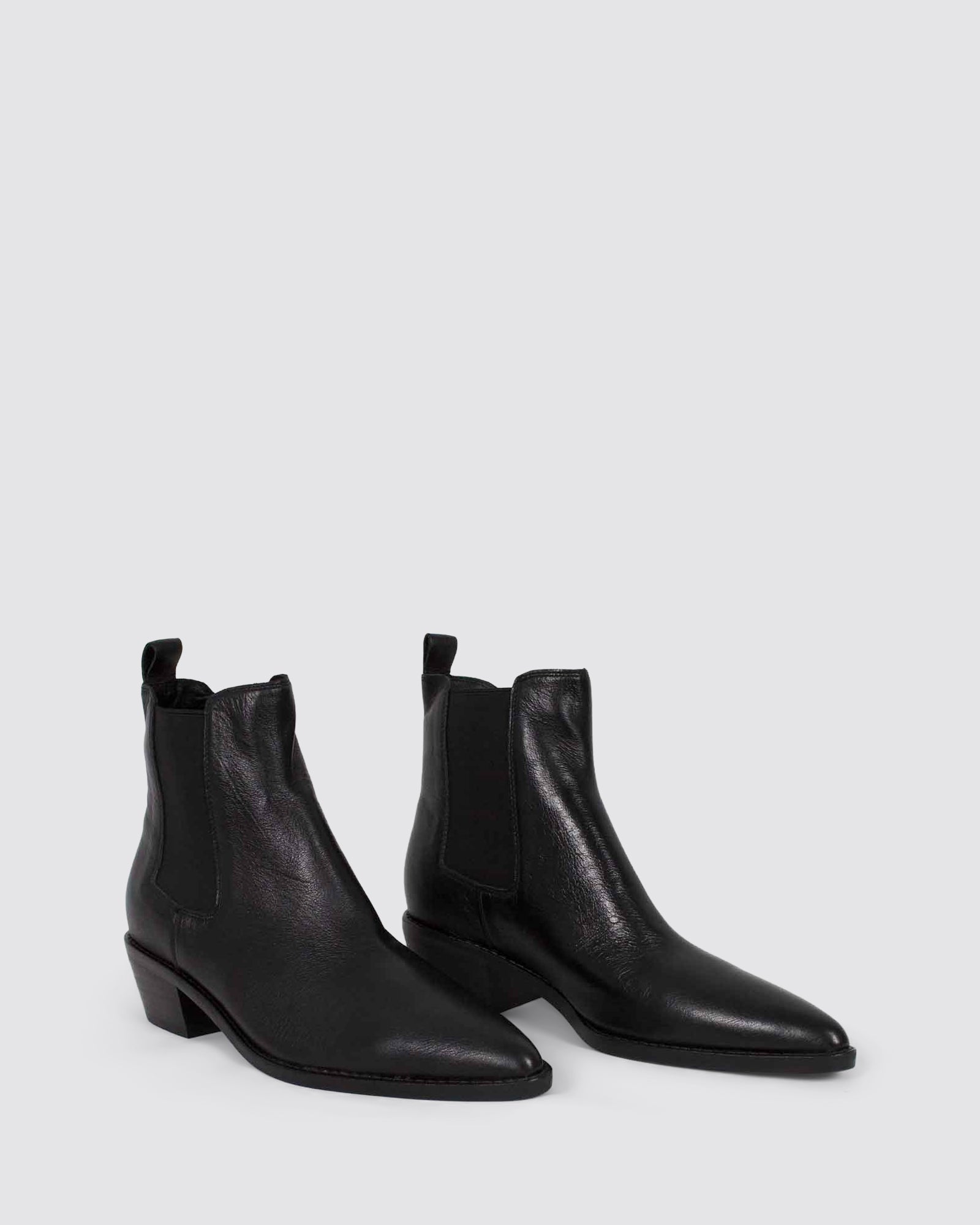 DANELLE ANKLE BOOTS BLACK LEATHER