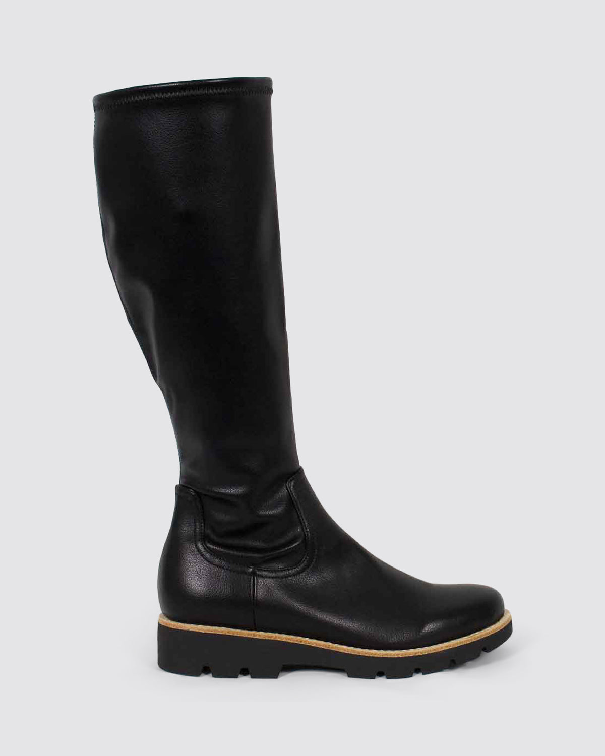 DELLAH LONG BOOTS BLACK STRETCH