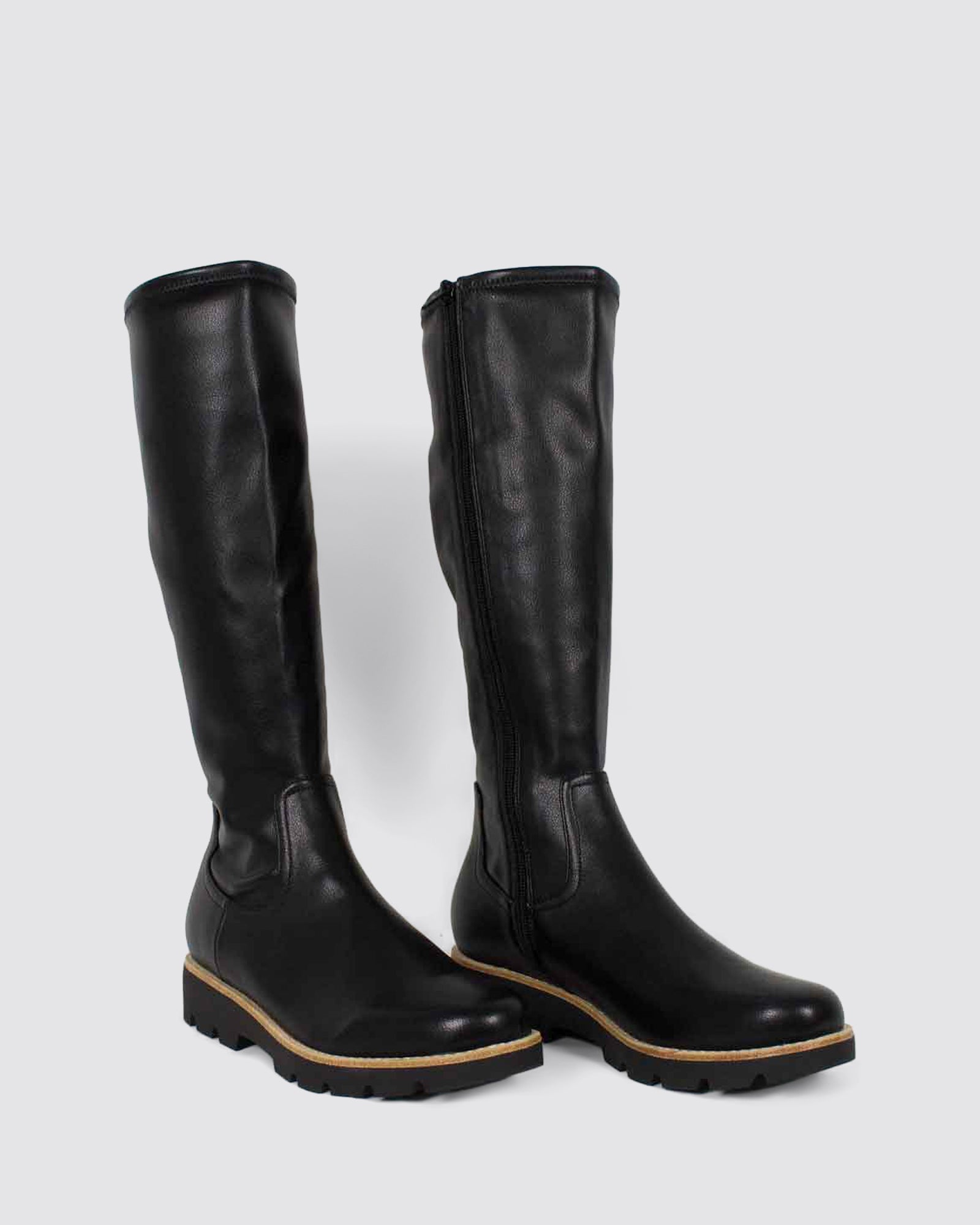 DELLAH LONG BOOTS BLACK STRETCH