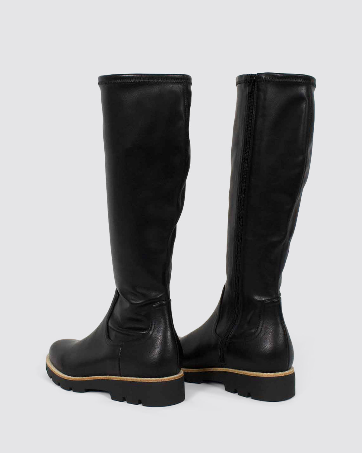 DELLAH LONG BOOTS BLACK STRETCH