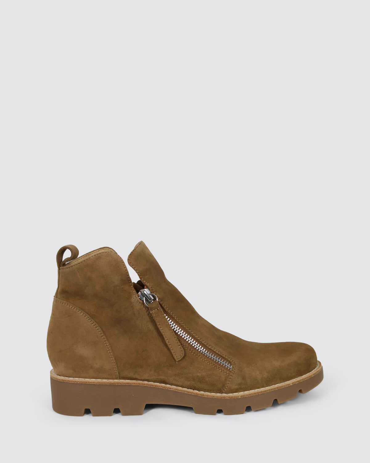 DOTTIZ ANKLE BOOTS LIGHT CHOCOLATE SUEDE