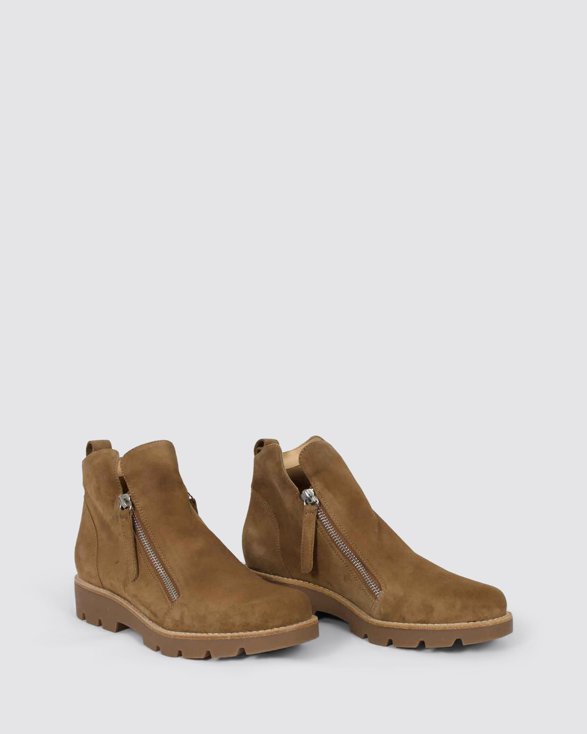 DOTTIZ ANKLE BOOTS LIGHT CHOCOLATE SUEDE