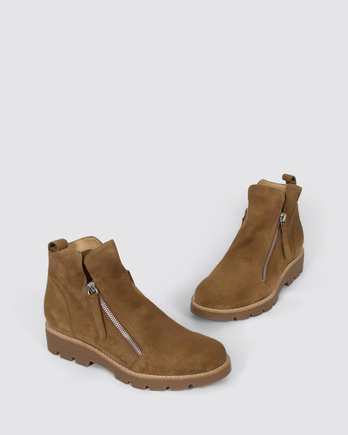 DOTTIZ ANKLE BOOTS LIGHT CHOCOLATE SUEDE