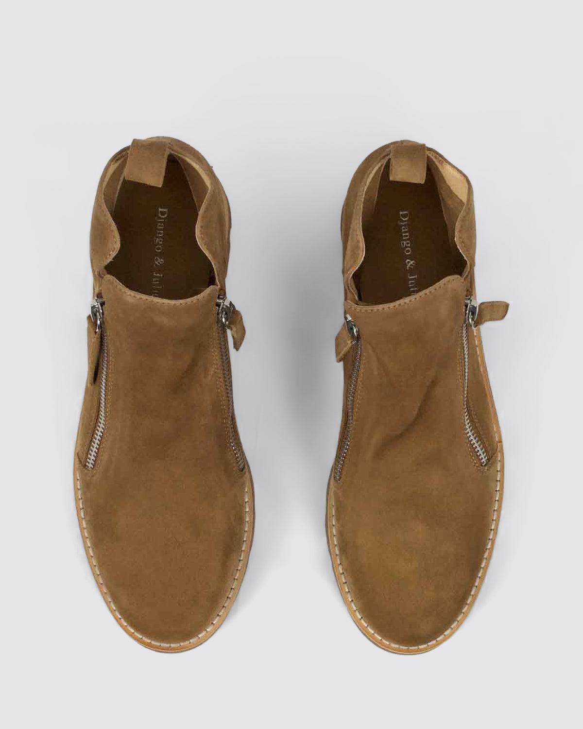 DOTTIZ ANKLE BOOTS LIGHT CHOCOLATE SUEDE