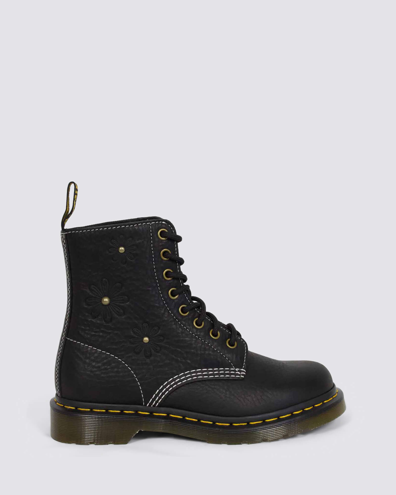 1460 PASCAL FLOWER 8 EYE BOOT BLACK GRIZZLY