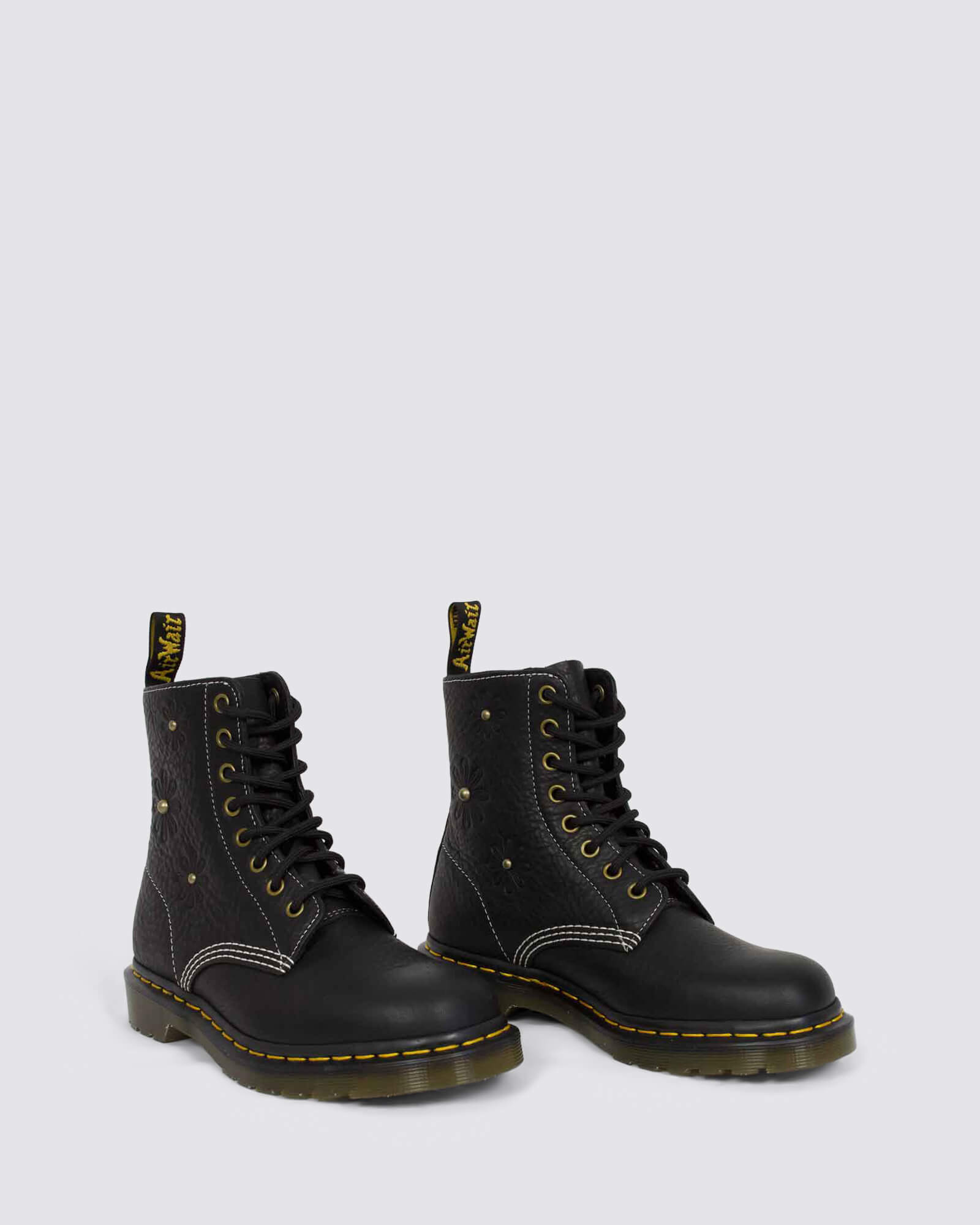 1460 PASCAL FLOWER 8 EYE BOOT BLACK GRIZZLY