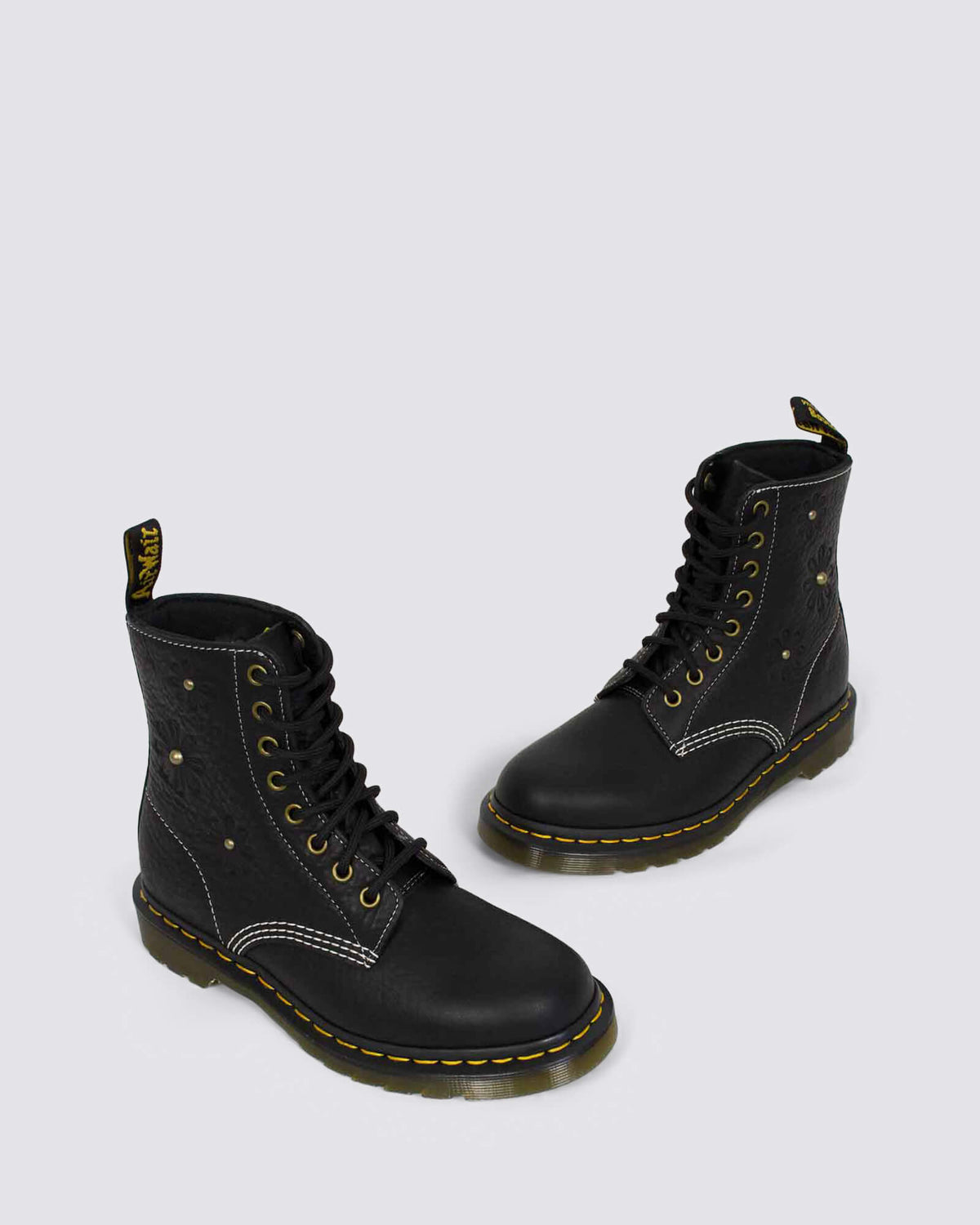 1460 PASCAL FLOWER 8 EYE BOOT BLACK GRIZZLY