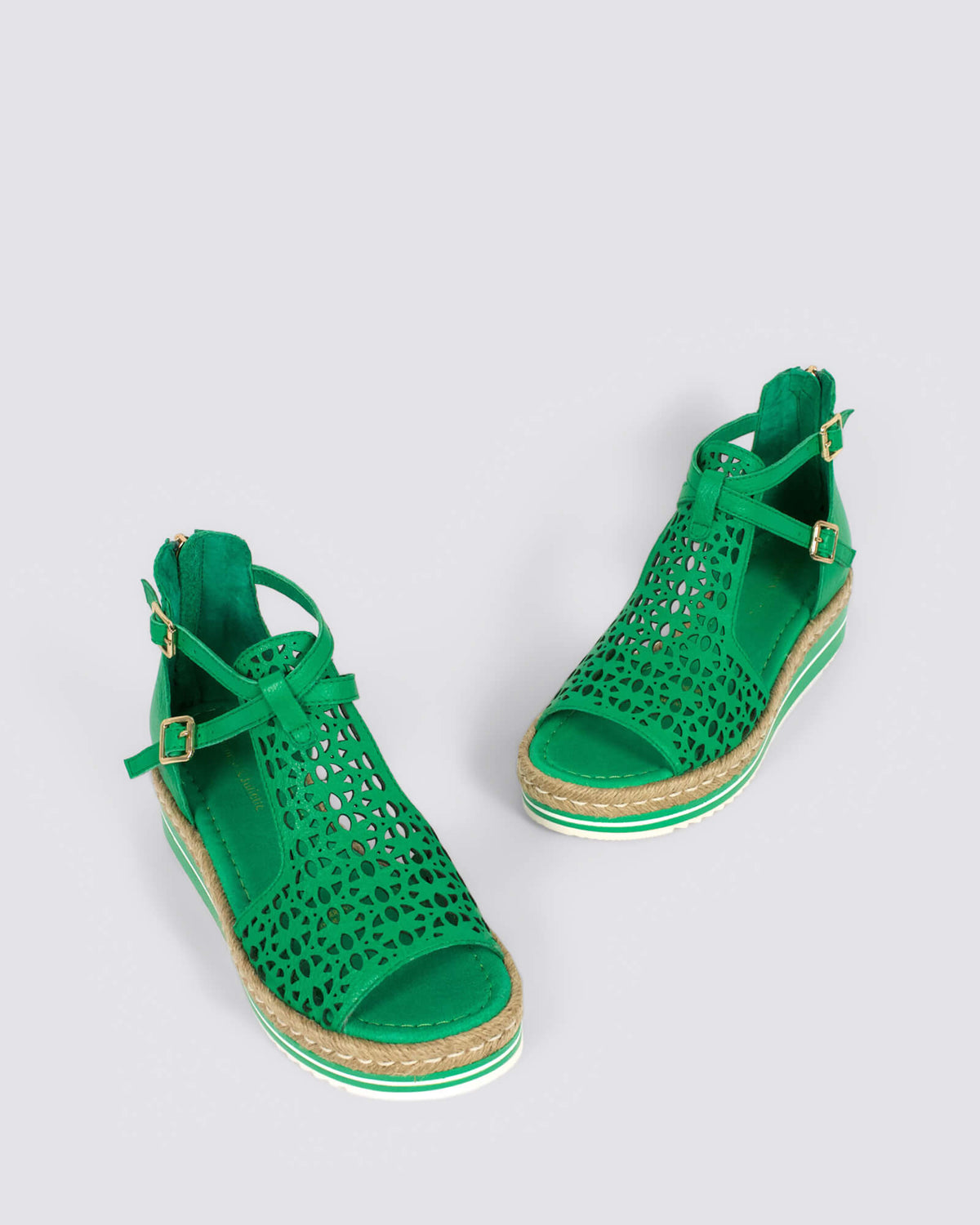 ACCRA WEDGE SANDALS BRIGHT EMERALD