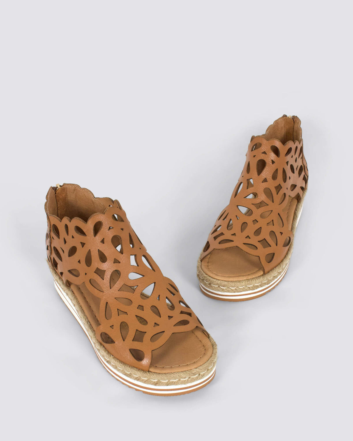 ADELY WEDGE SANDALS DARK TAN