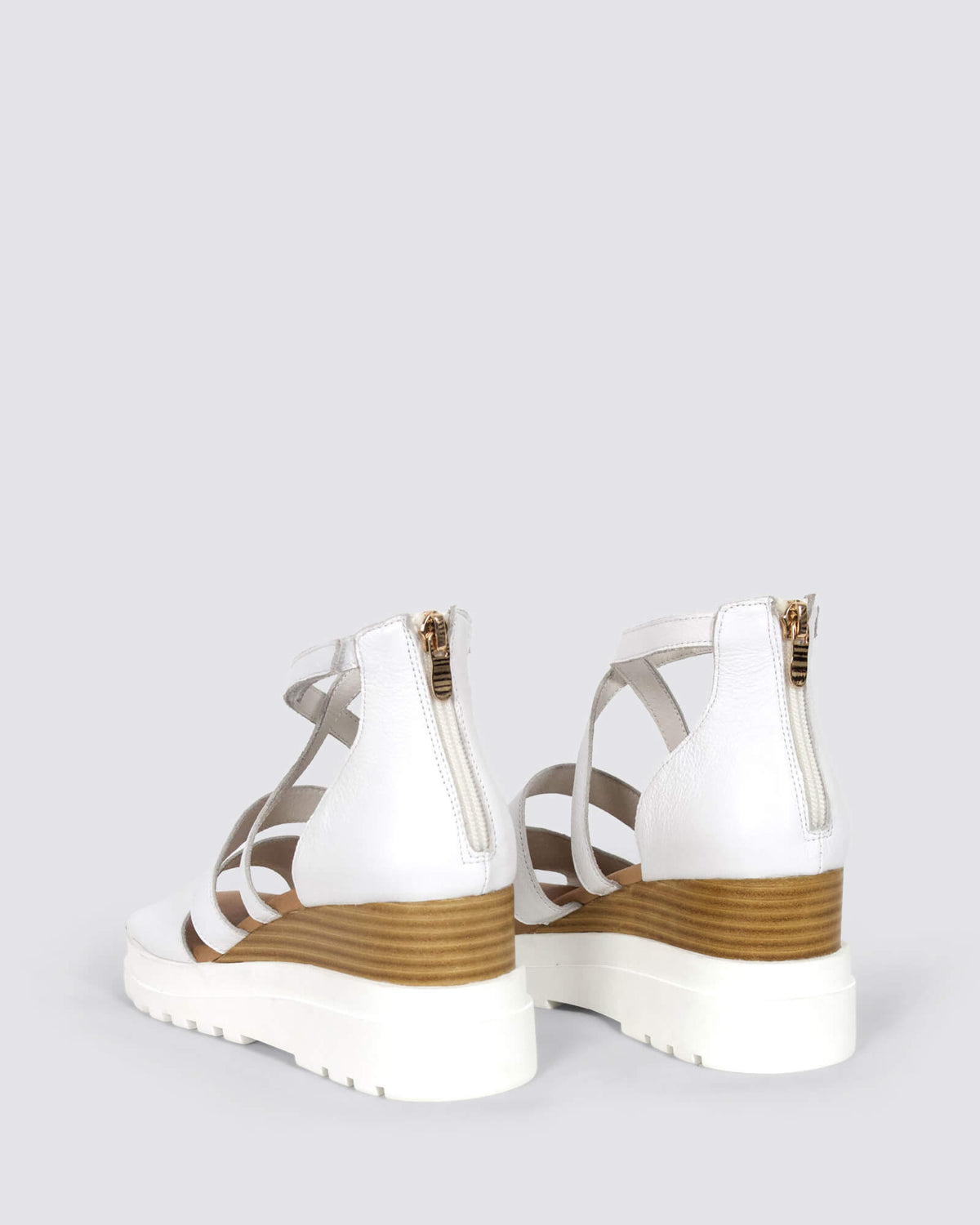 BEVELA WEDGE SANDALS WHITE