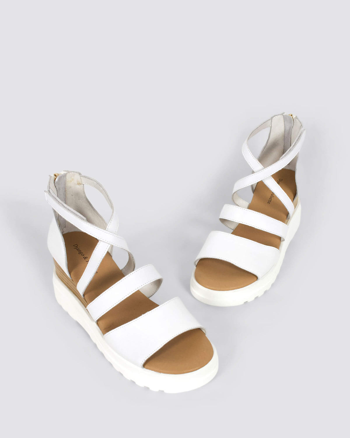 BEVELA WEDGE SANDALS WHITE