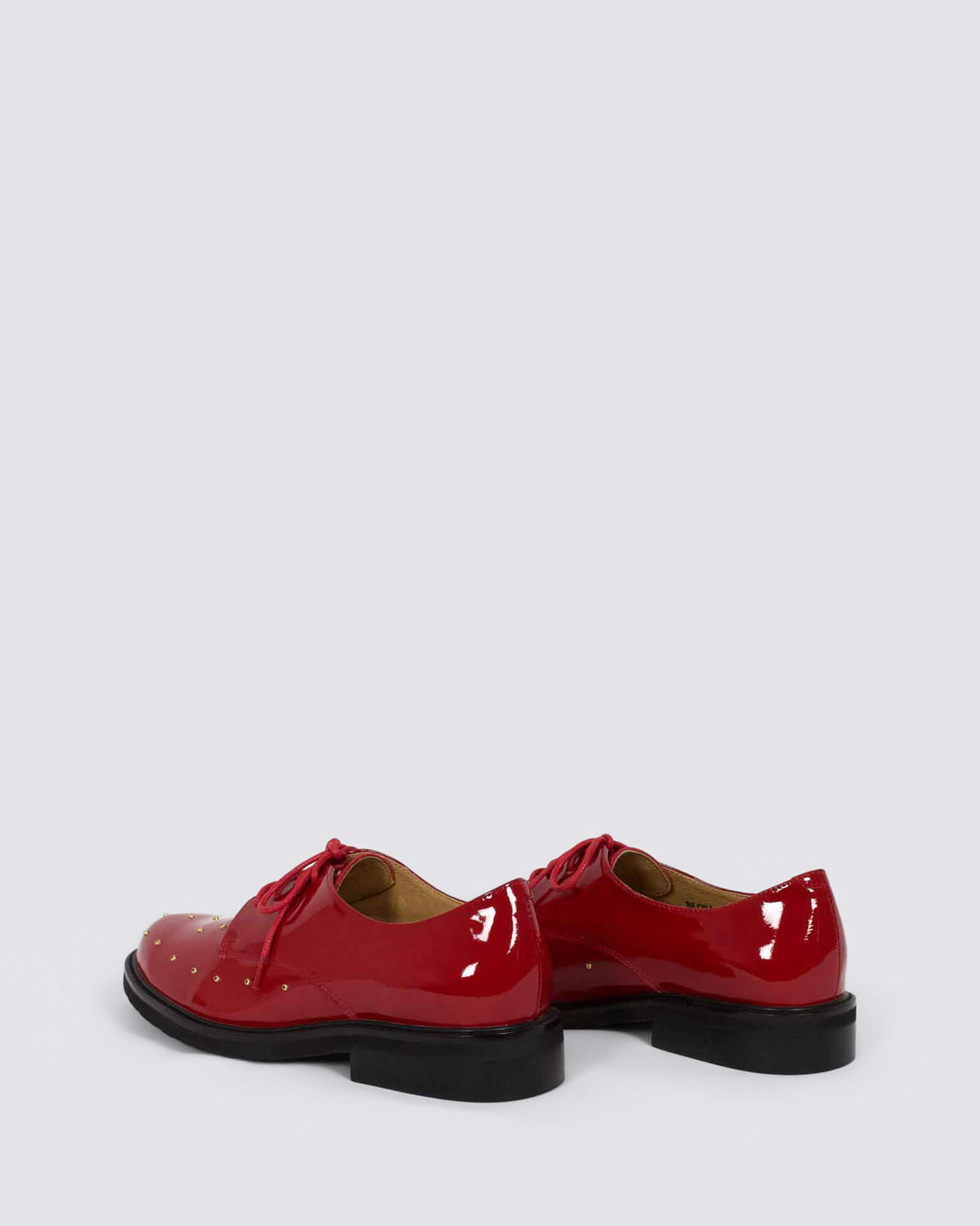 BLORA LACE UP FLATS DARK RED PATENT