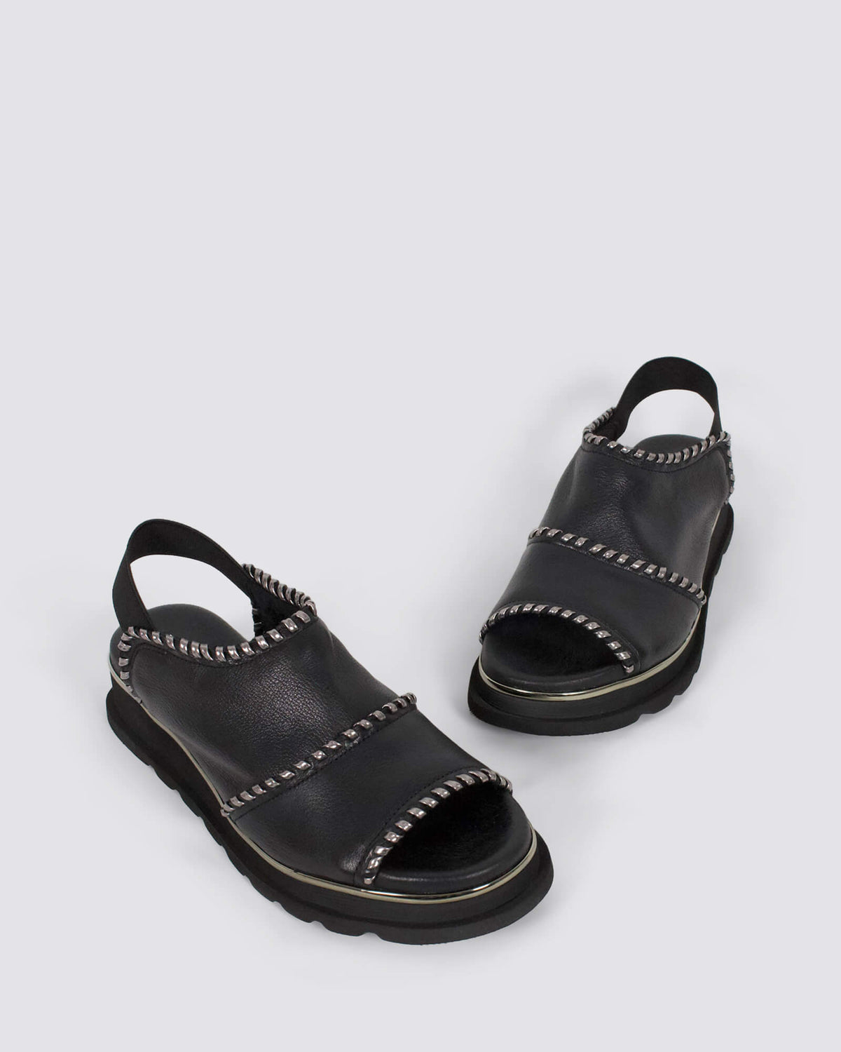 CARLENET SANDALS BLACK PEWTER