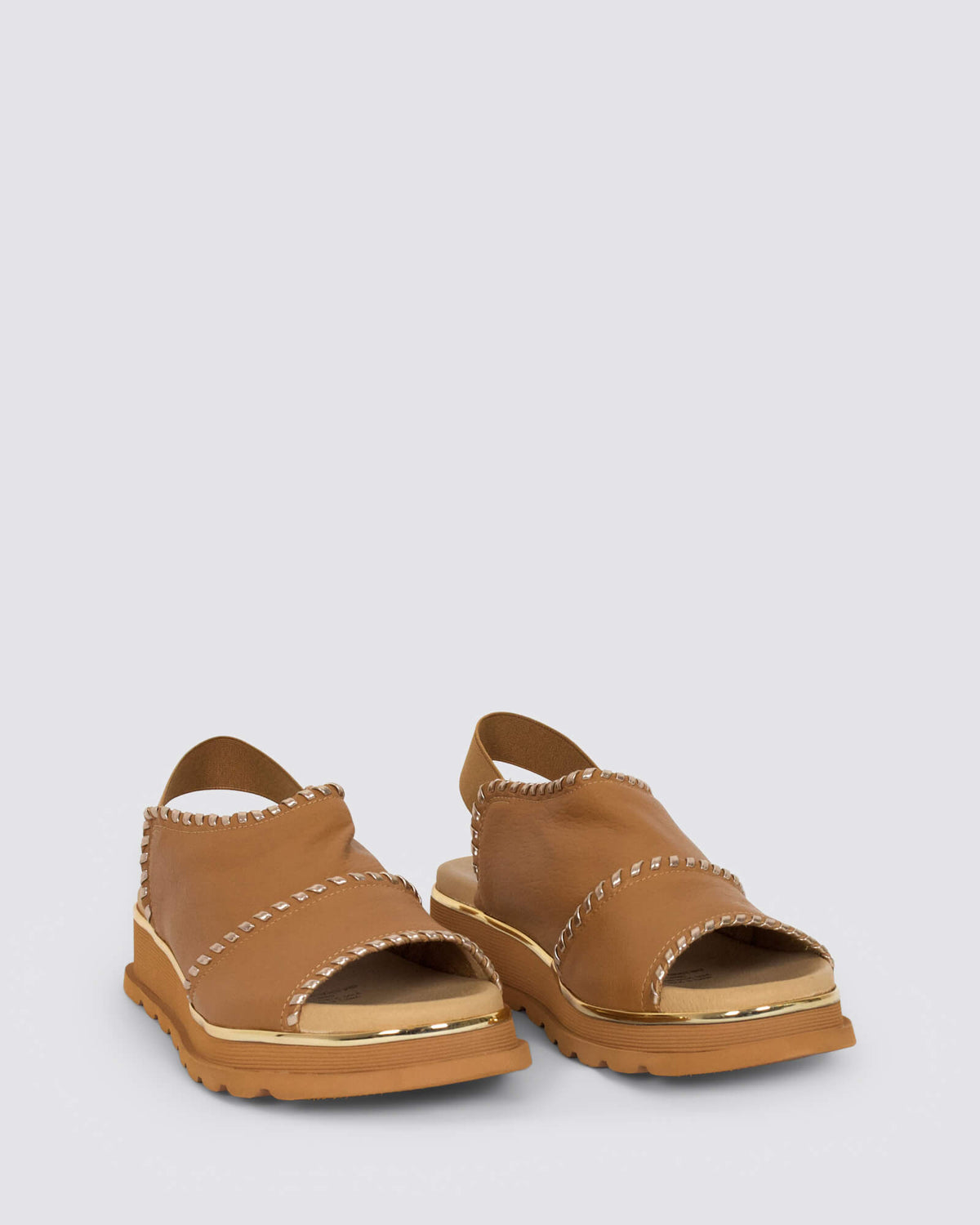 CARLENET SANDALS DARK TAN CHAMPAGNE