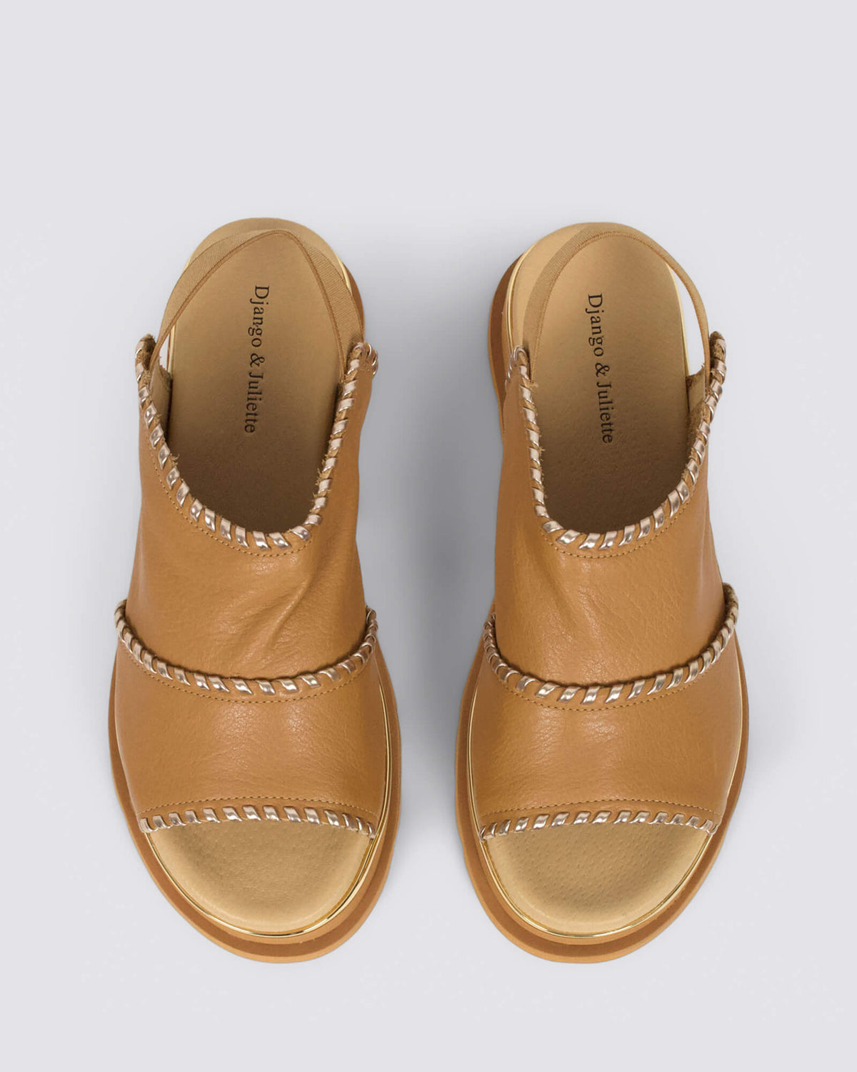 CARLENET SANDALS DARK TAN CHAMPAGNE