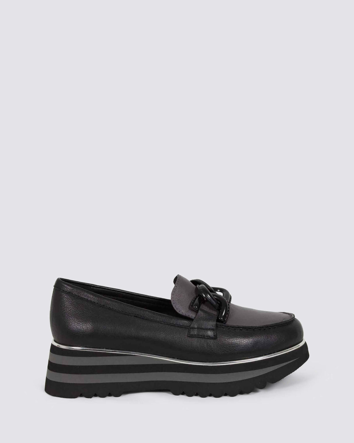 EAILA PLATFORM LOAFERS BLACK/CHARCOAL