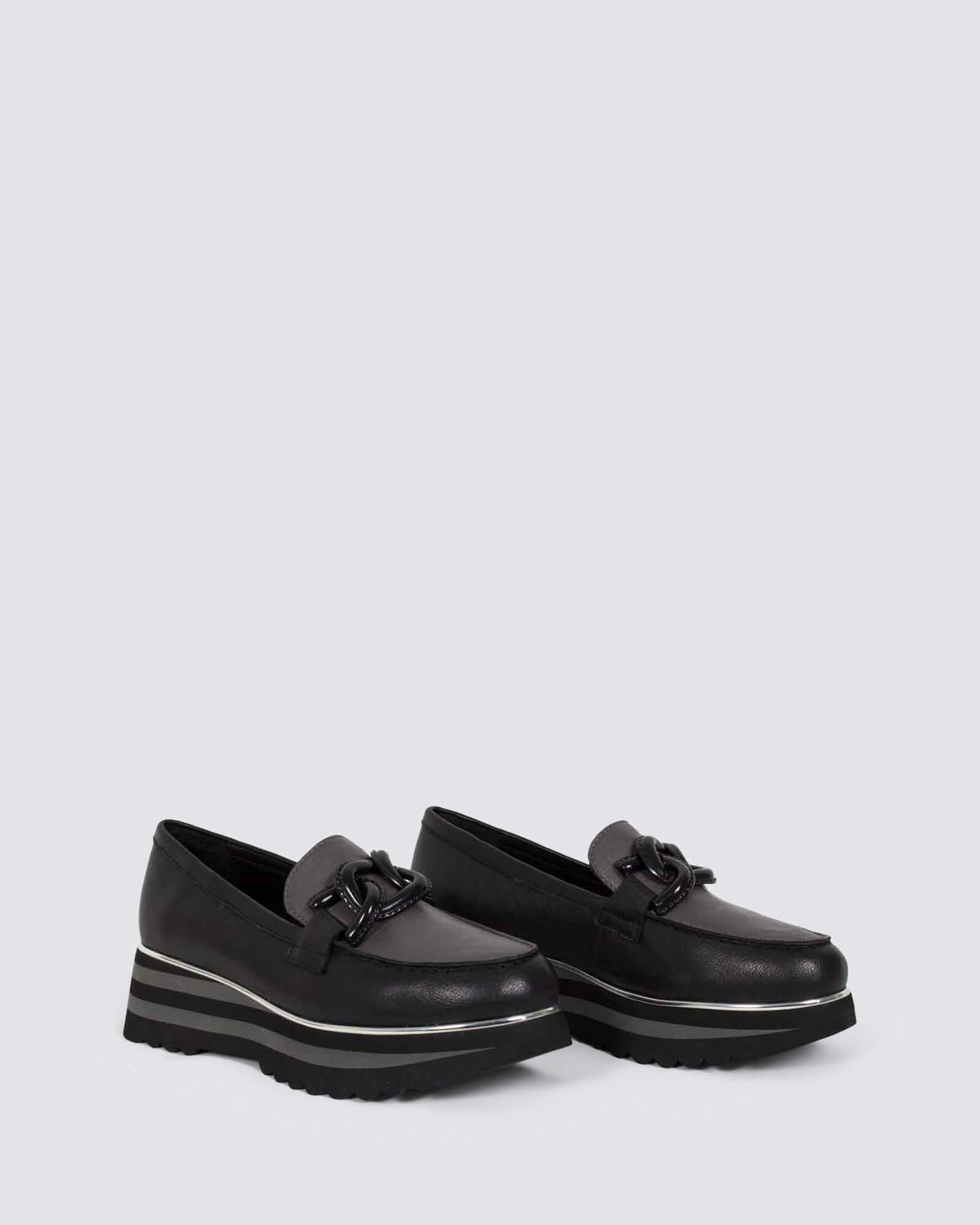 EAILA PLATFORM LOAFERS BLACK/CHARCOAL