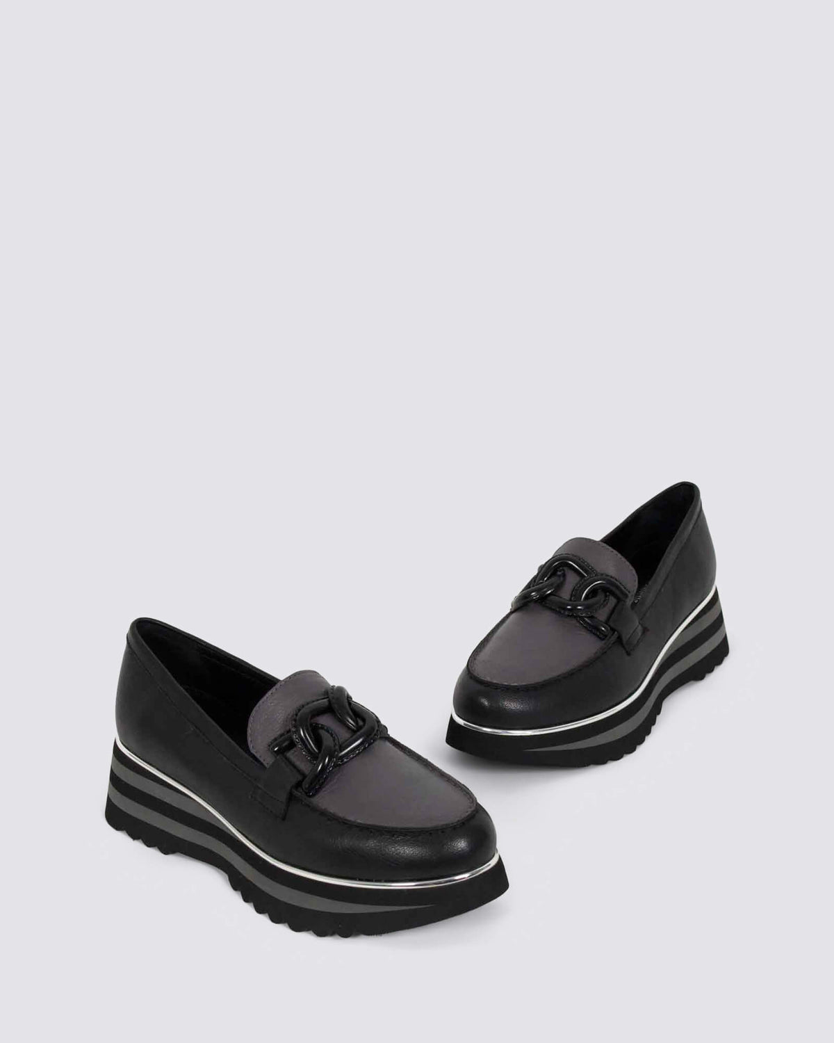 EAILA PLATFORM LOAFERS BLACK/CHARCOAL
