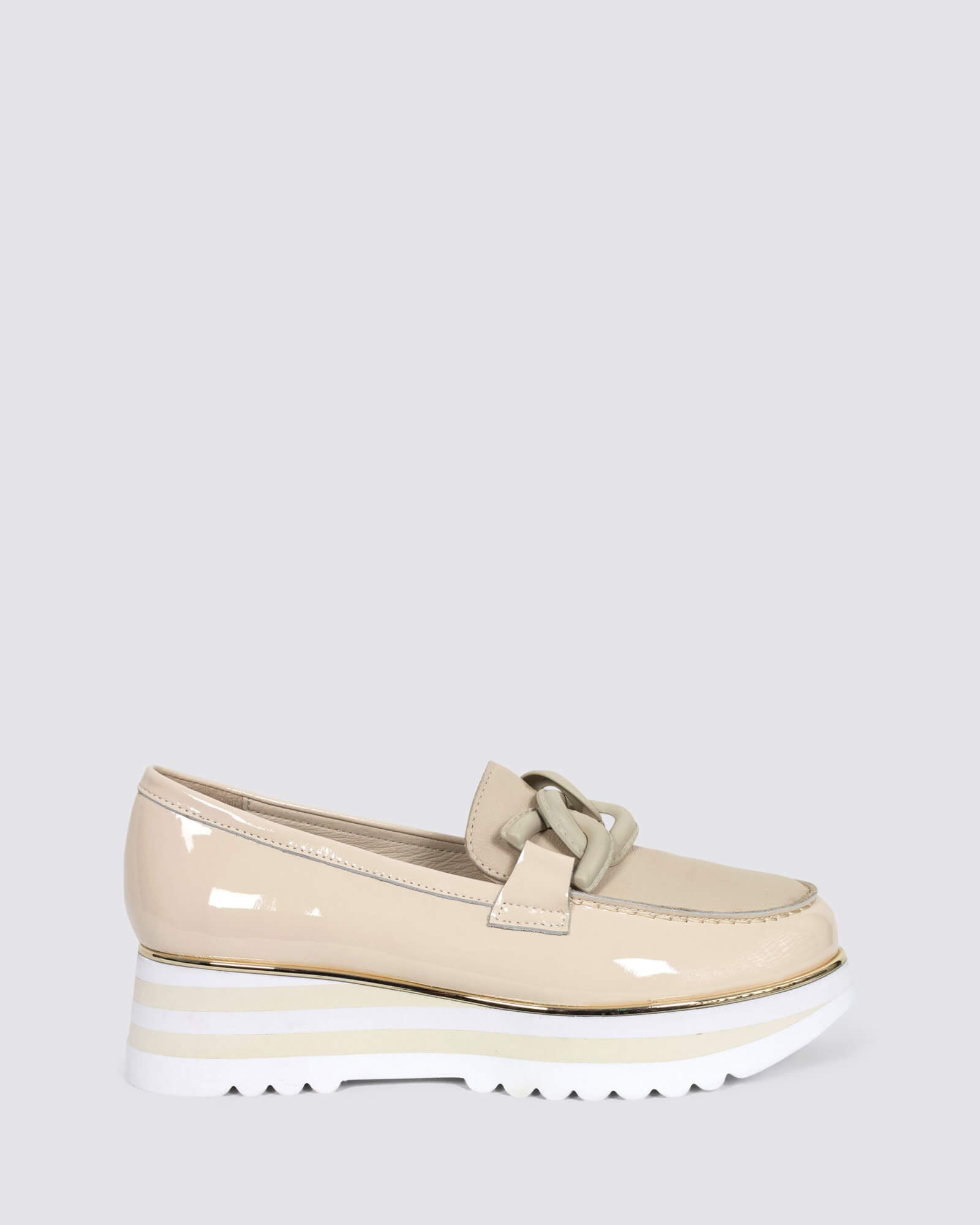 EAILA PLATFORM LOAFERS VANILLA PATENT