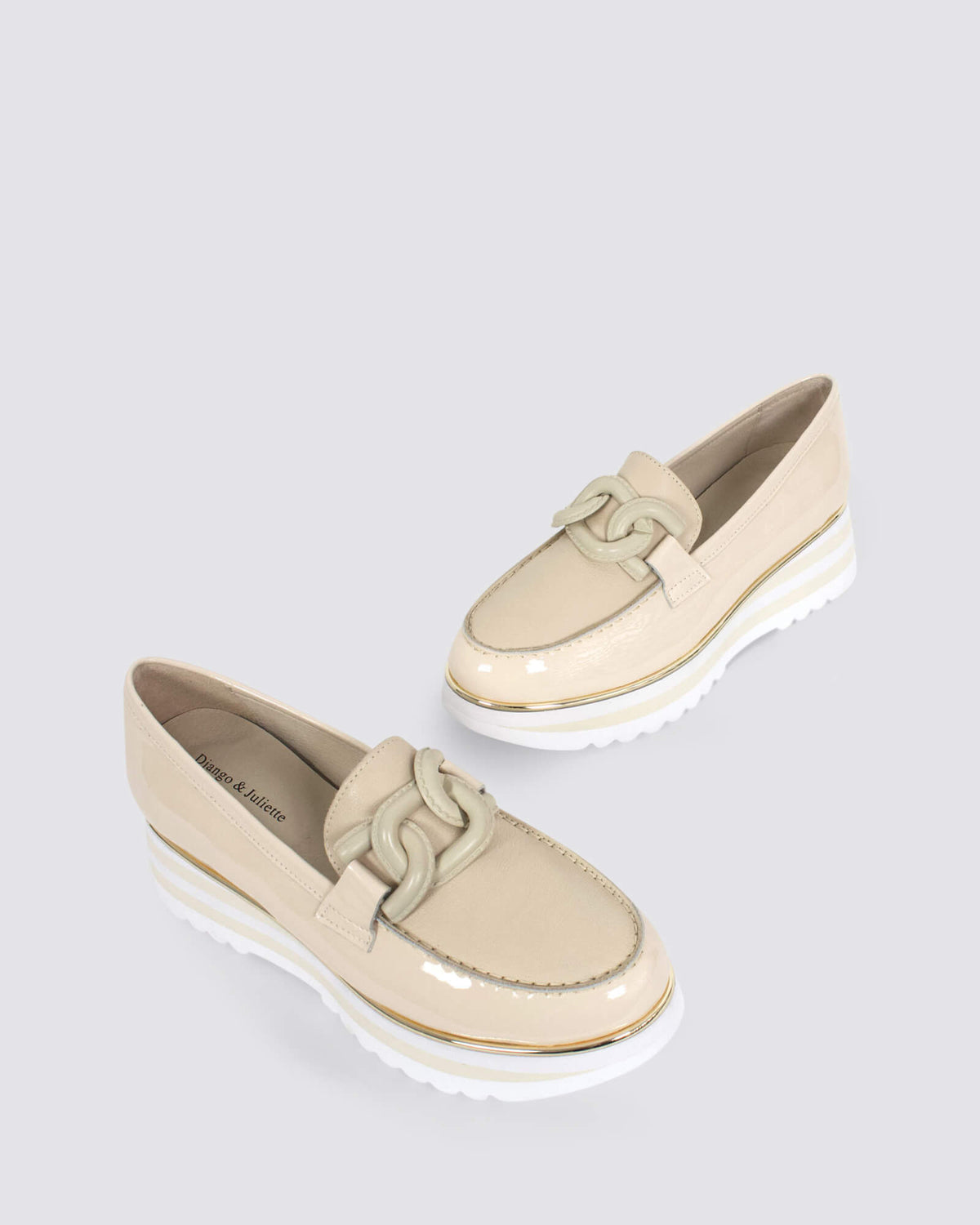 EAILA PLATFORM LOAFERS VANILLA PATENT