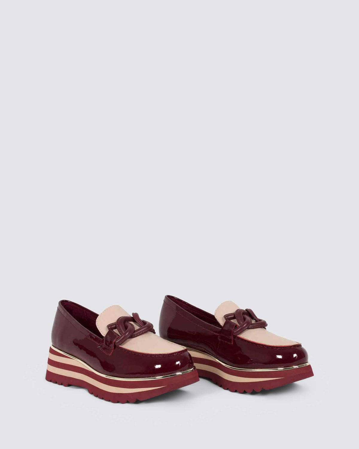 EAILA PLATFORM LOAFERS WINE/NUDE