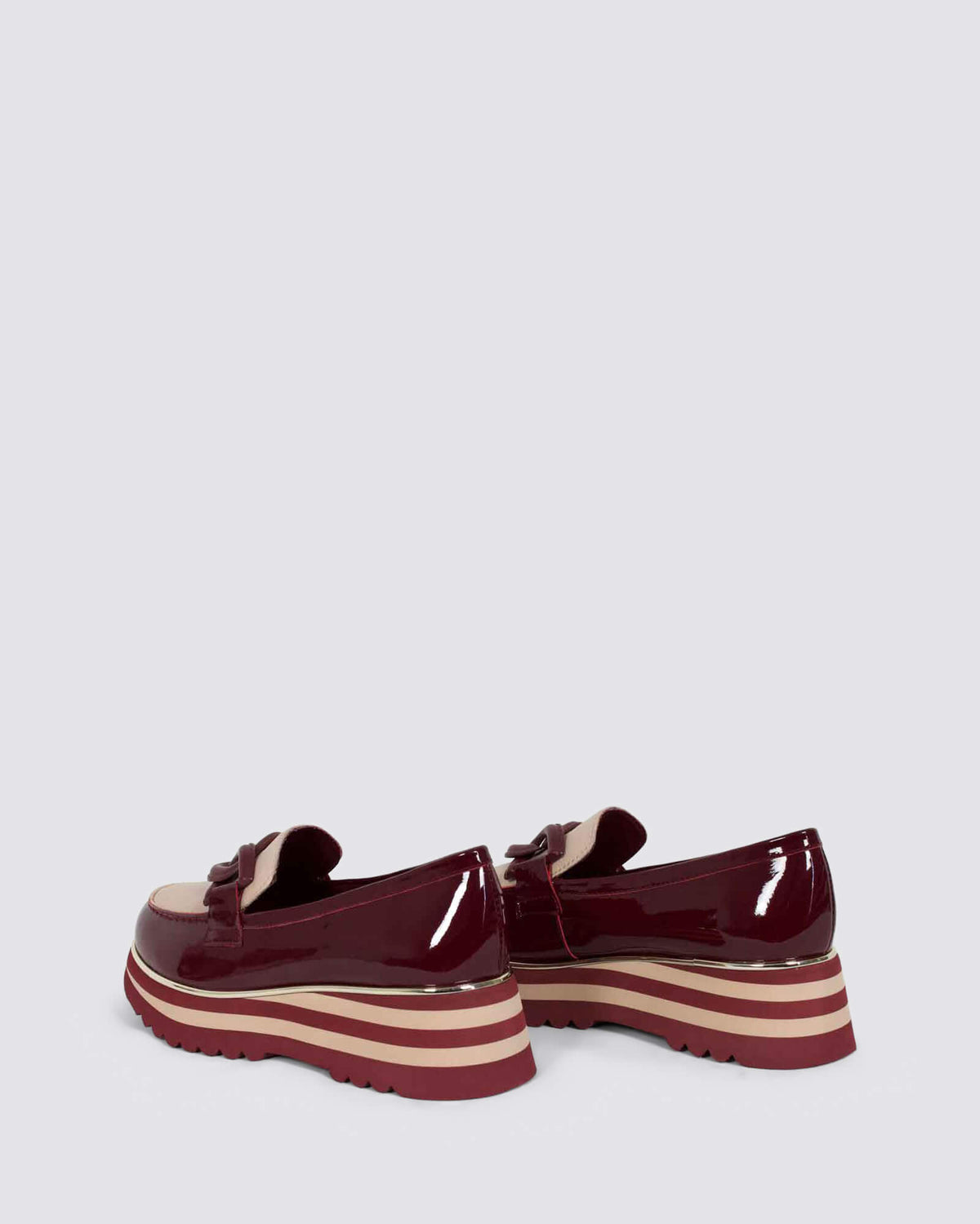 EAILA PLATFORM LOAFERS WINE/NUDE