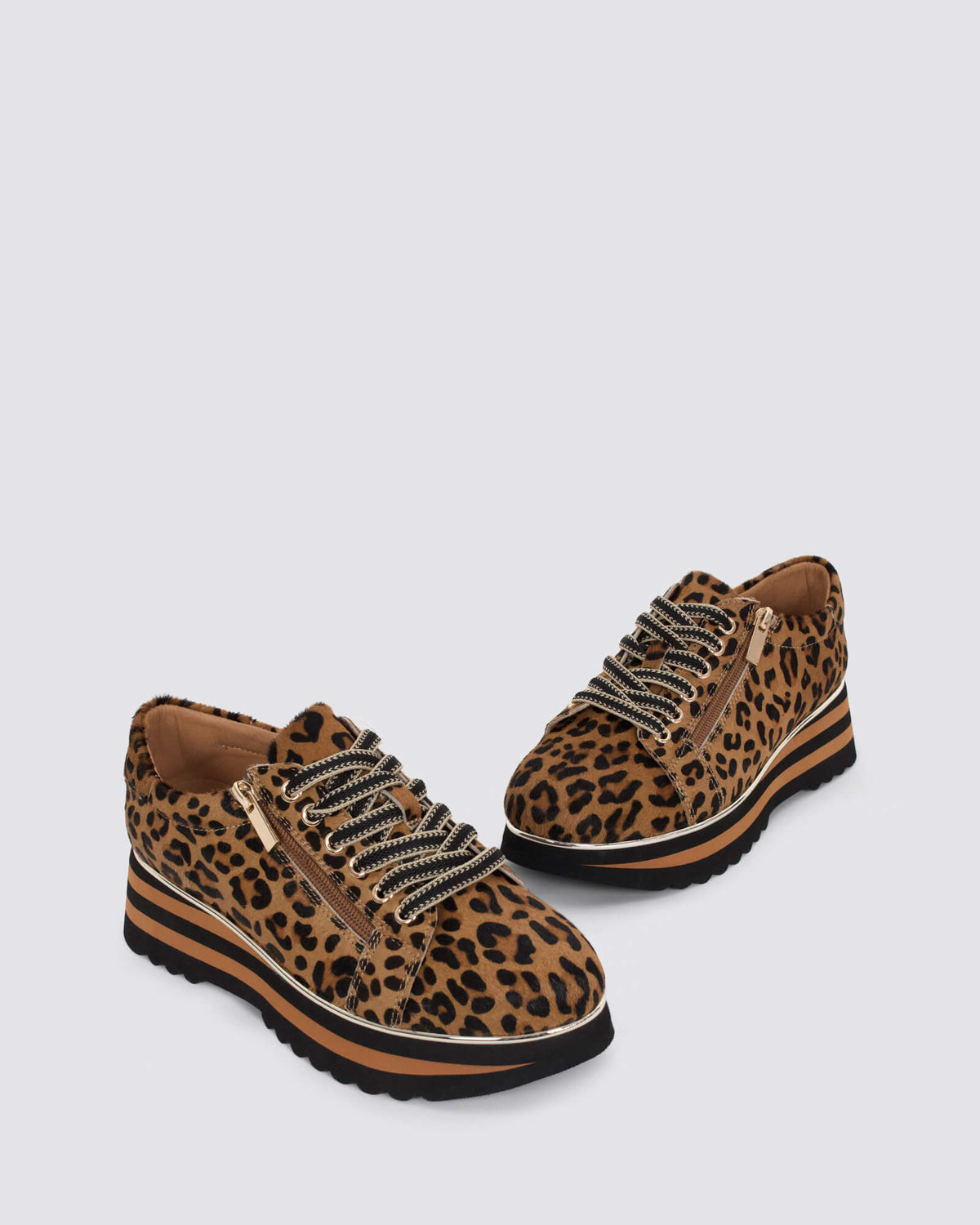EAMMES PLATFORM SNEAKERS TAN LEOPARD
