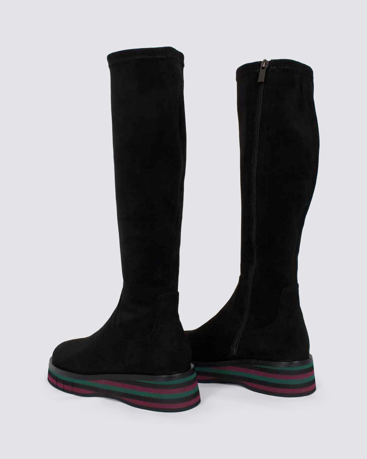 GESBIT WEDGE KNEE HIGH BOOTS BLACK/FOREST