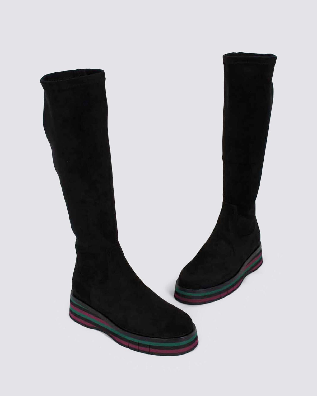 GESBIT WEDGE KNEE HIGH BOOTS BLACK/FOREST