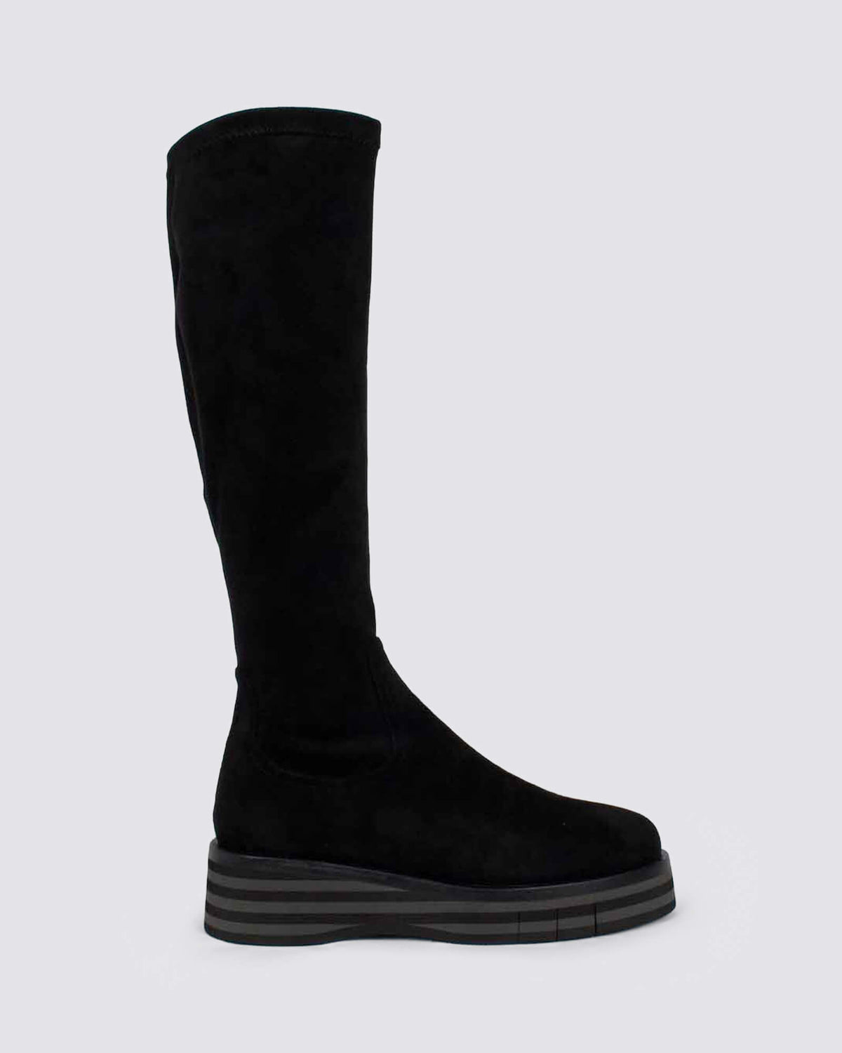 GESBIT WEDGE KNEE HIGH BOOTS BLACK/GREY