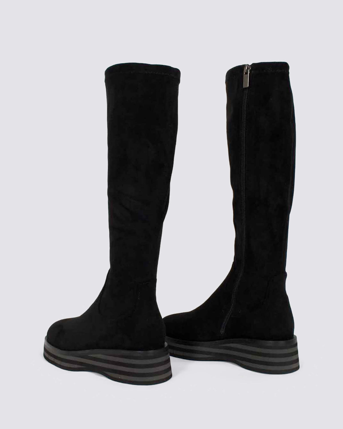 GESBIT WEDGE KNEE HIGH BOOTS BLACK/GREY