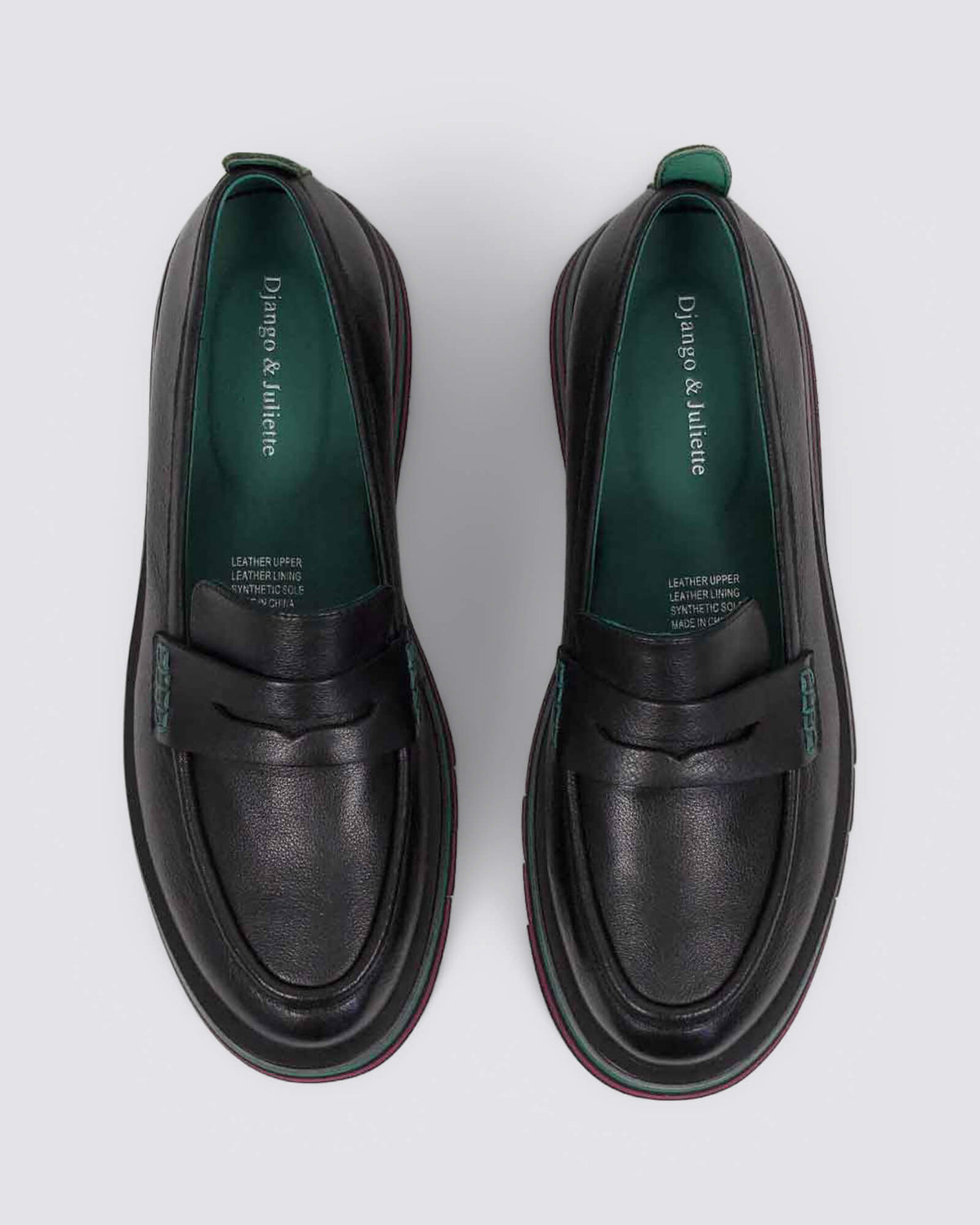 GLAMMS PLATFORM LOAFERS BLACK/FOREST