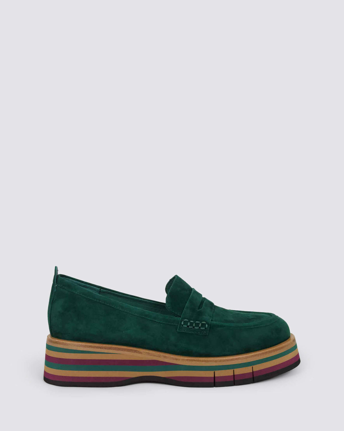 GLAMMS PLATFORM LOAFERS FOREST/FOREST