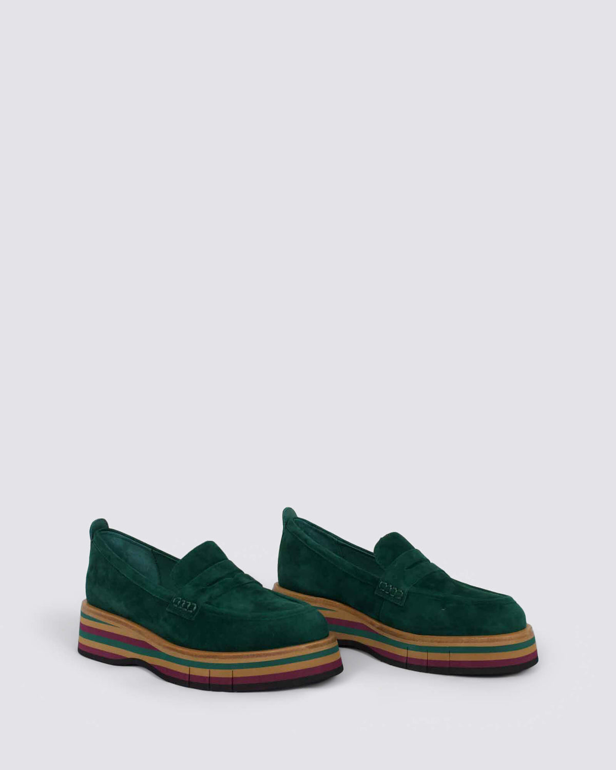 GLAMMS PLATFORM LOAFERS FOREST/FOREST