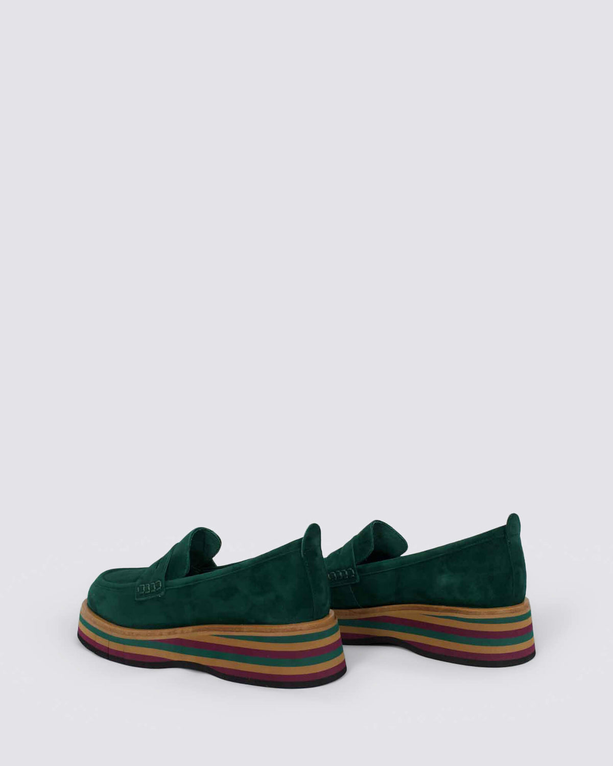 GLAMMS PLATFORM LOAFERS FOREST/FOREST