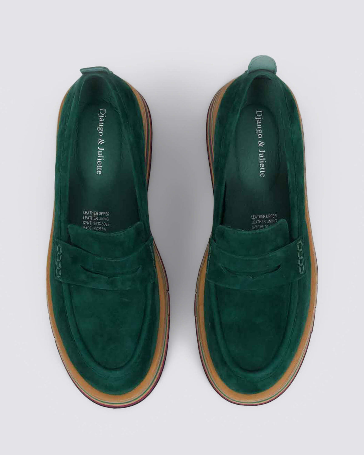 GLAMMS PLATFORM LOAFERS FOREST/FOREST