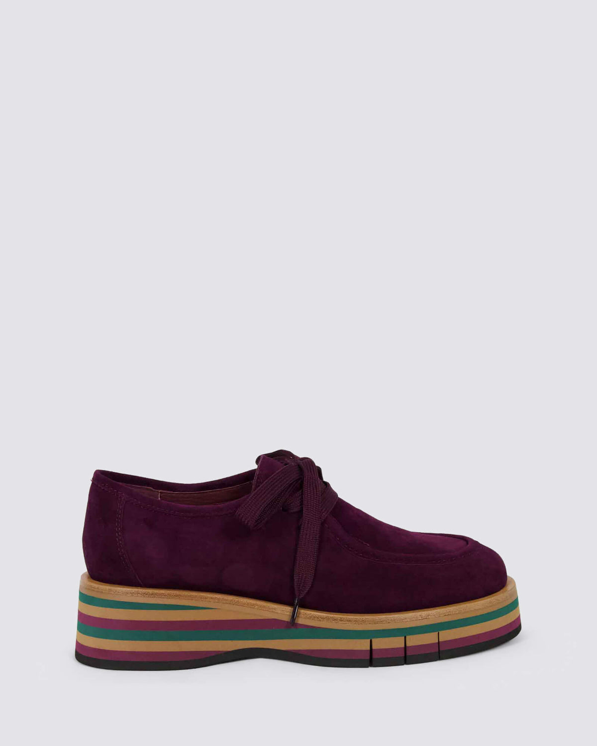 GNOTA PLATFORM LACE UPS BURGUNDY/FOREST