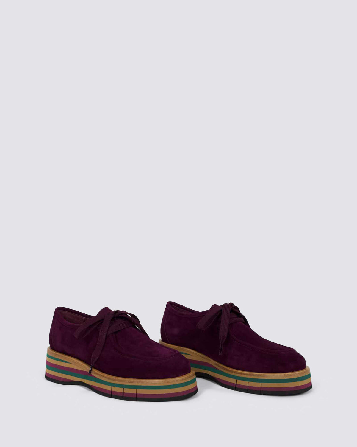 GNOTA PLATFORM LACE UPS BURGUNDY/FOREST