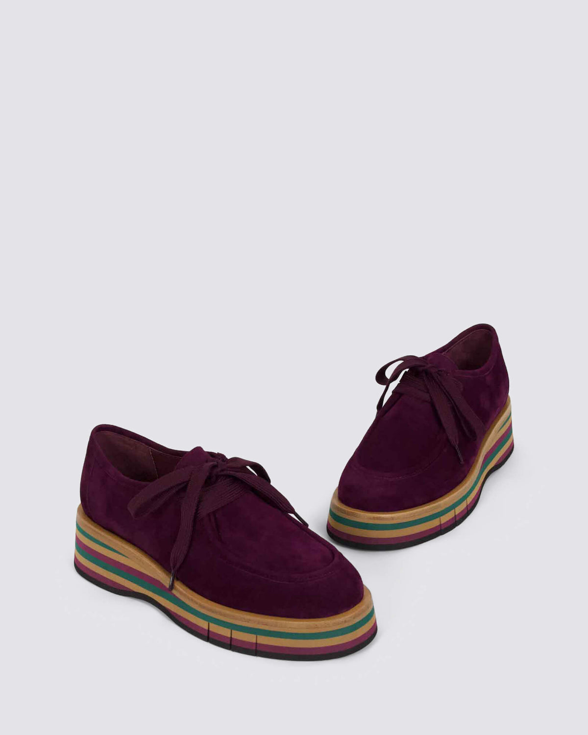GNOTA PLATFORM LACE UPS BURGUNDY/FOREST
