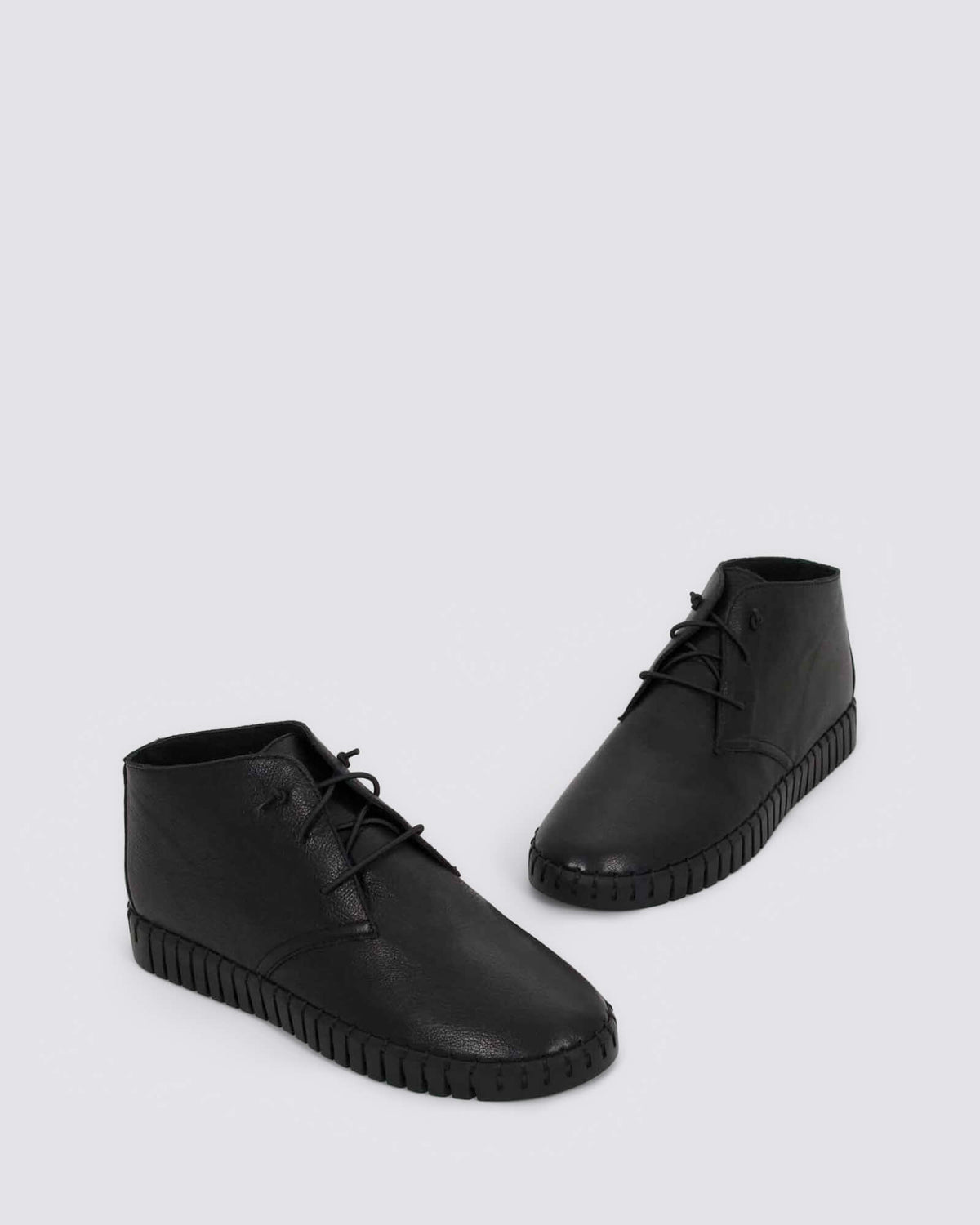 HELKI FLATS BLACK LEATHER