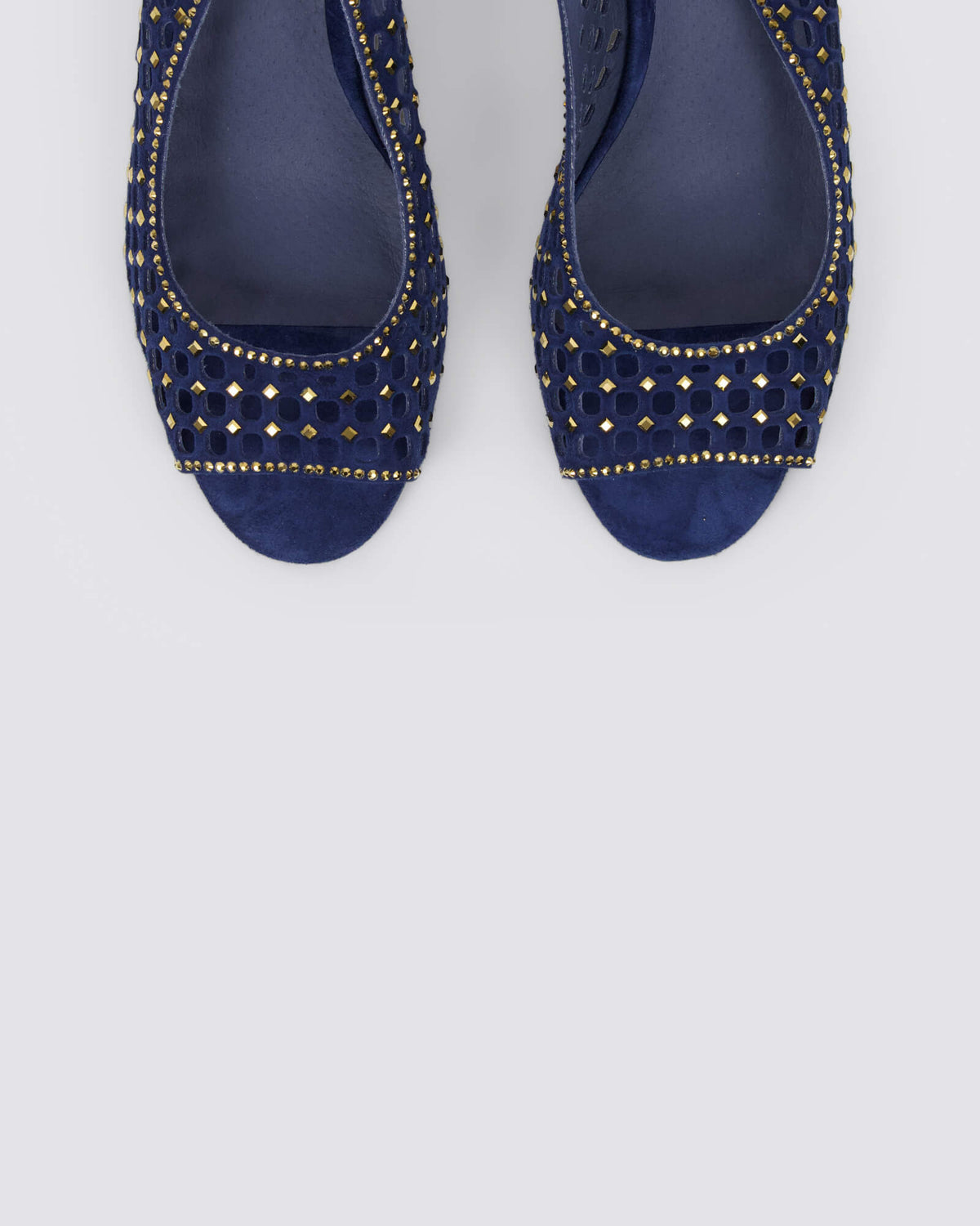 JACKEY SLINGBACK HEELS NAVY GOLD
