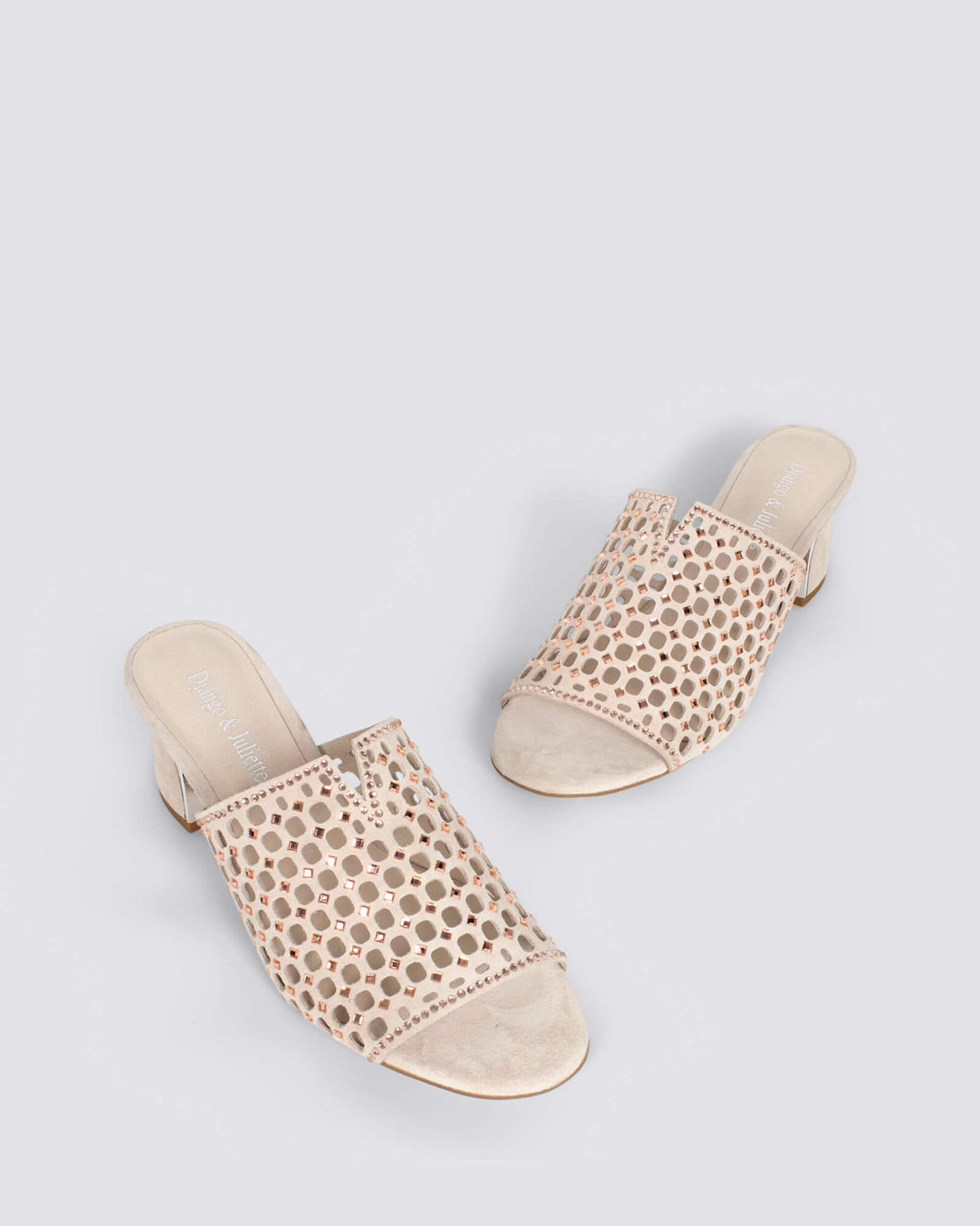 JENIE HEELED MULES NUDE ROSE