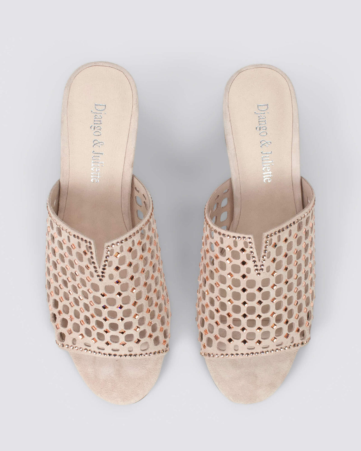 JENIE HEELED MULES NUDE ROSE