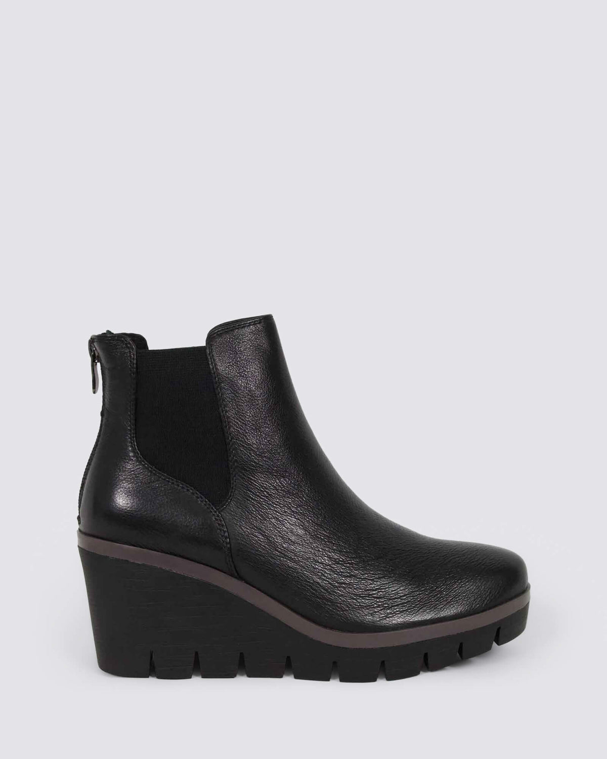 NANRIKO WEDGE ANKLE BOOTS BLACK